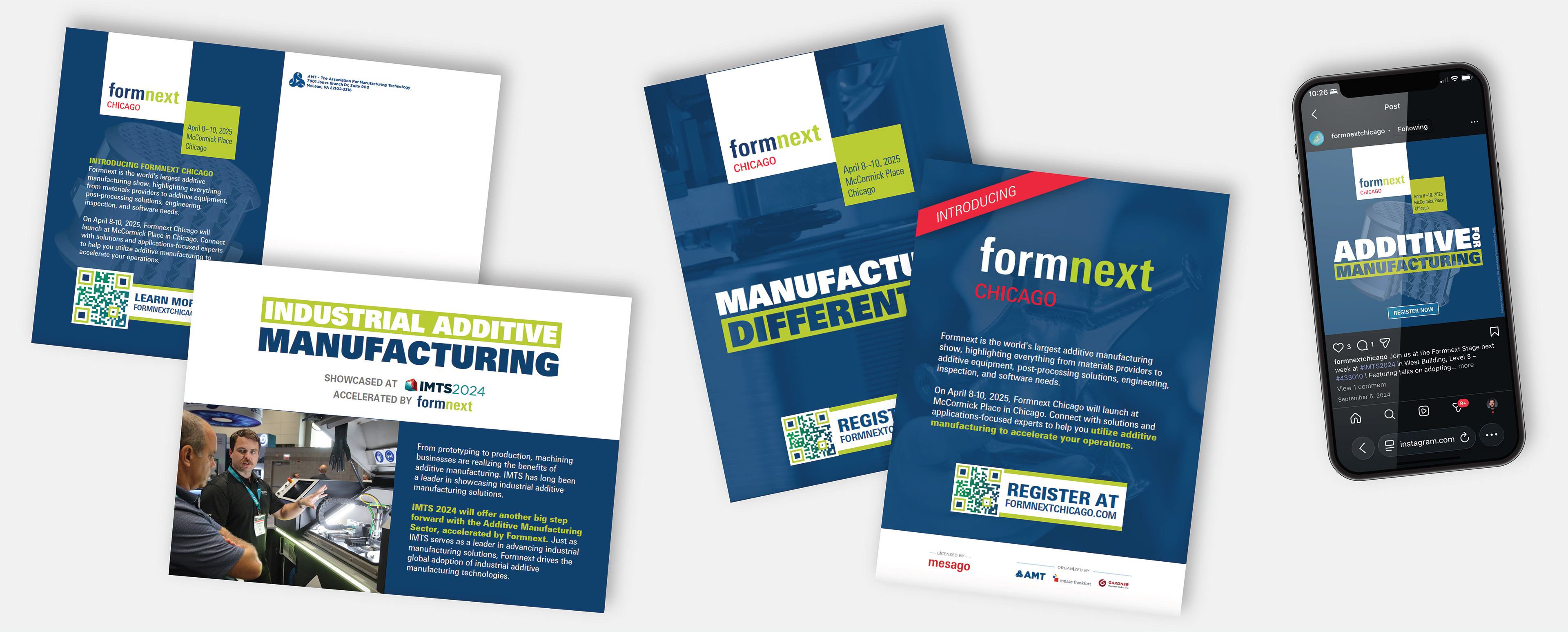 Mailers and social Ad for Formnext Chicago,