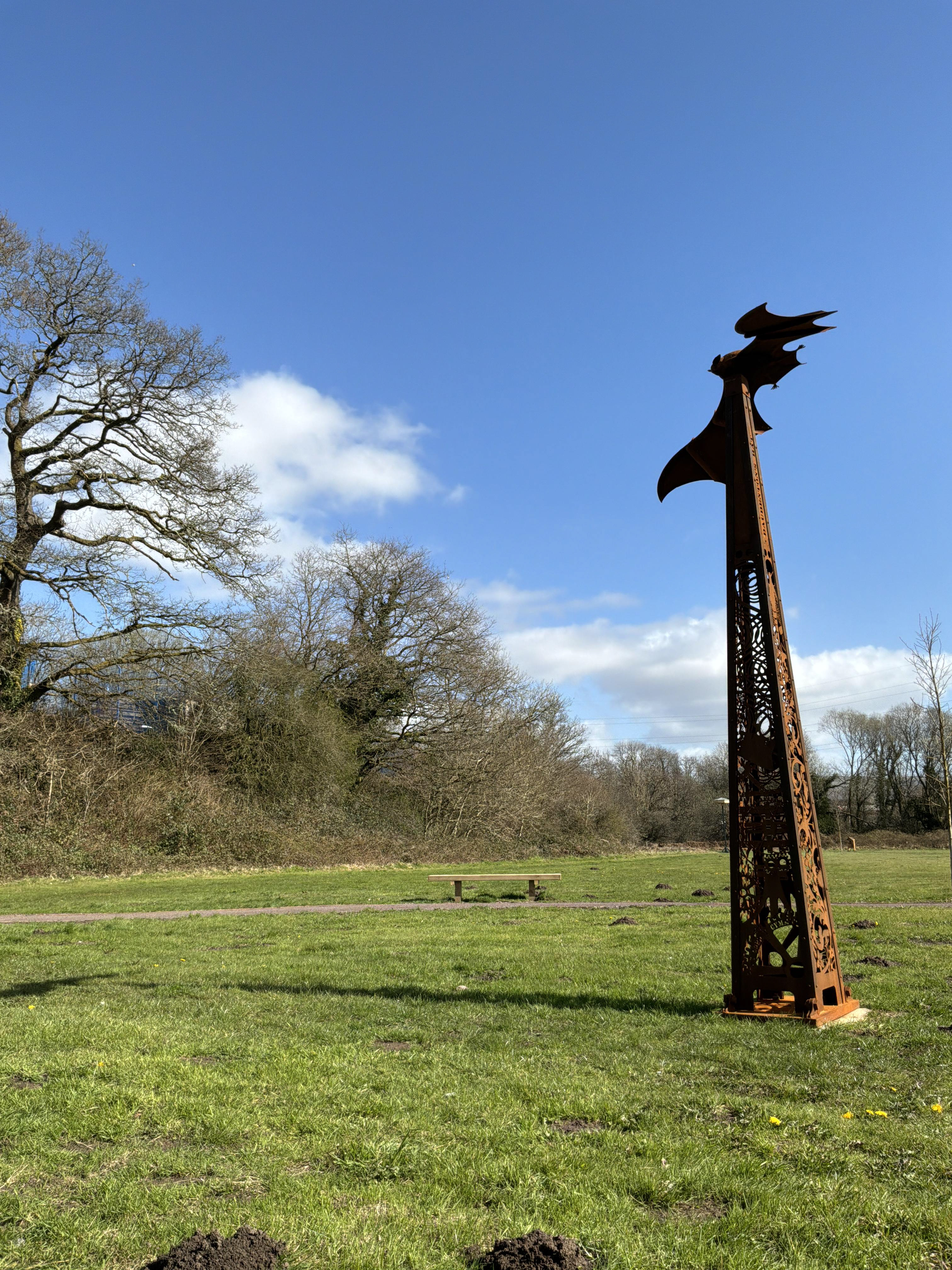 Balancing Bat sculpture completed. March 2026