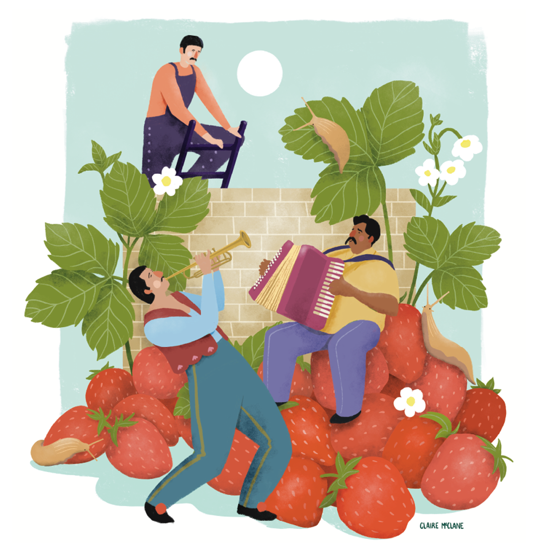 Strawberry fields forever, peinture digitale, 2023