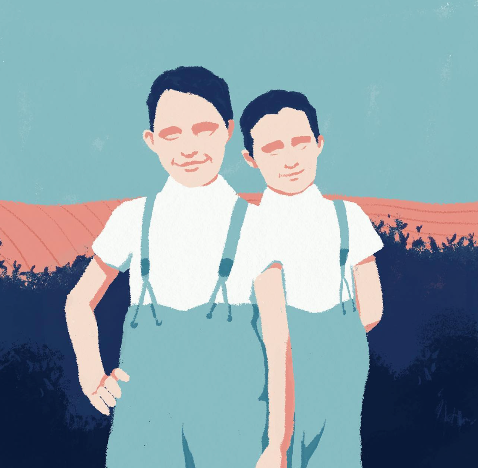 Pierre et Jean, peinture digitale, 2023