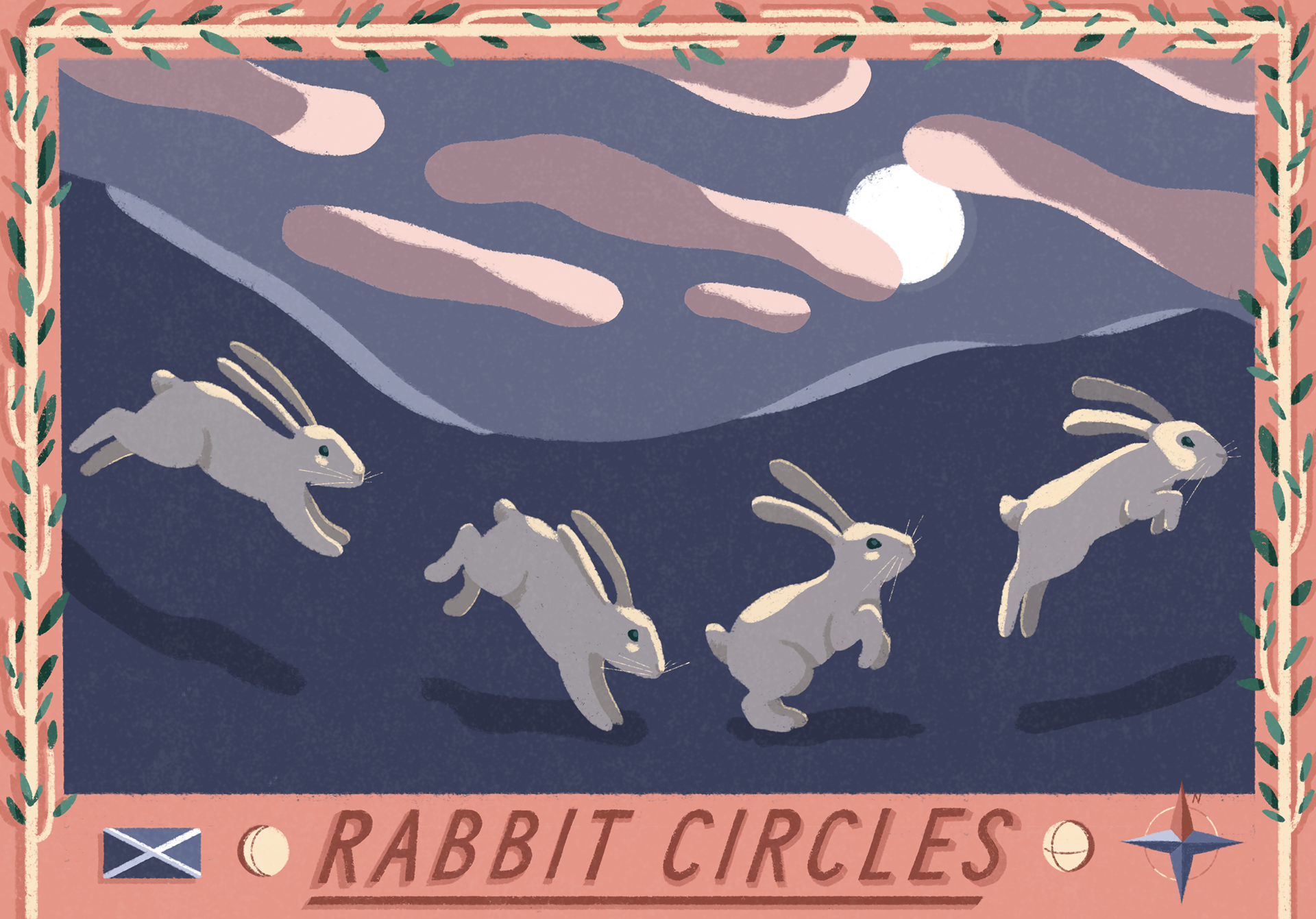 Rabbit circles, peinture digitale, 2024
