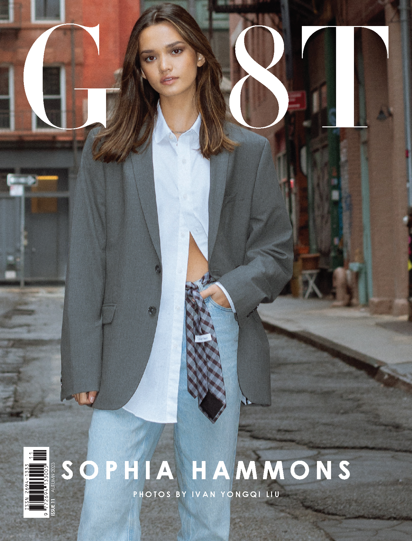 GR8T Magazine editorial retouch, Sophia Hammons portrait skin retouching