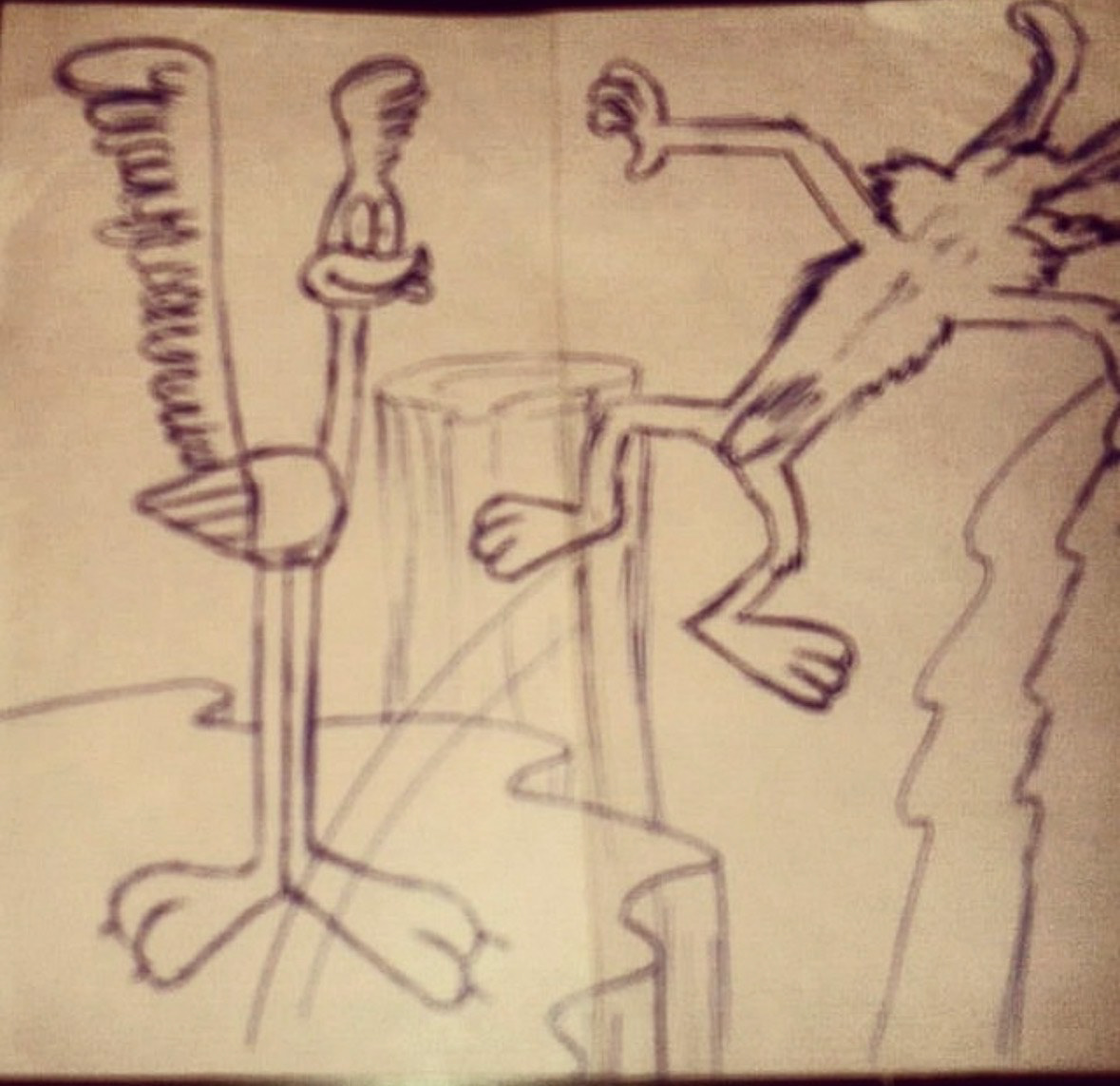 1997 - post it drawing my mom carried in her wallet / desenho em post it que minha mãe carregava na carteira