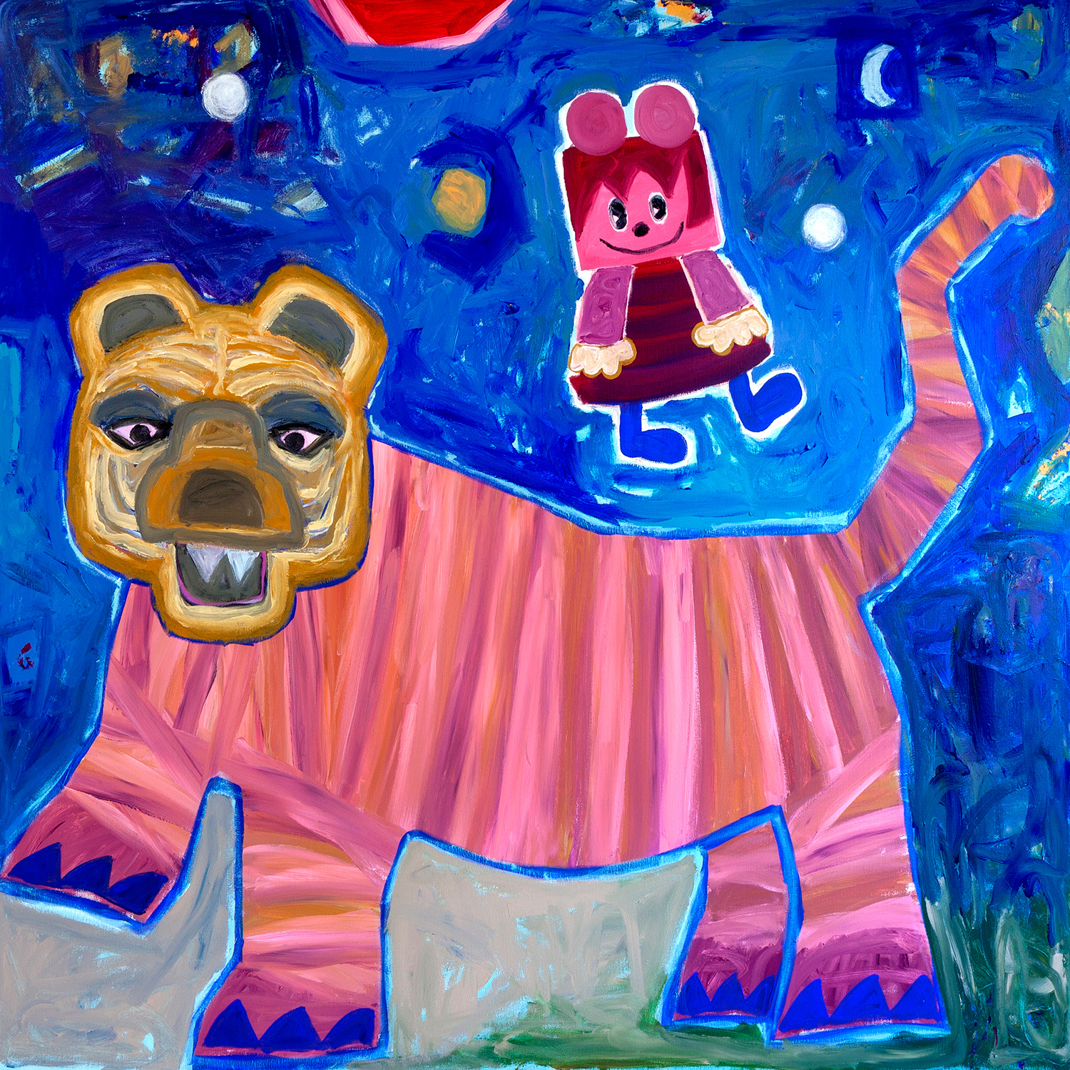 Ride the wild tiger - Size 150 x 150 cm
