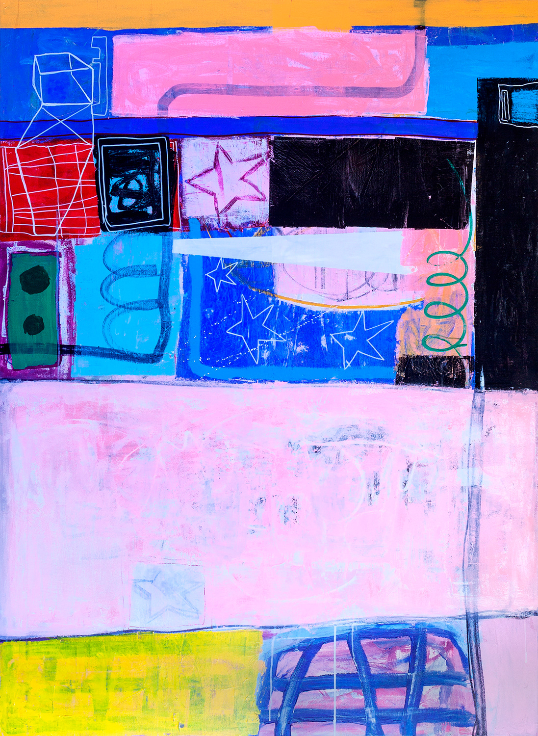 Driving through a pink landscape - Size 110 x 150 cm