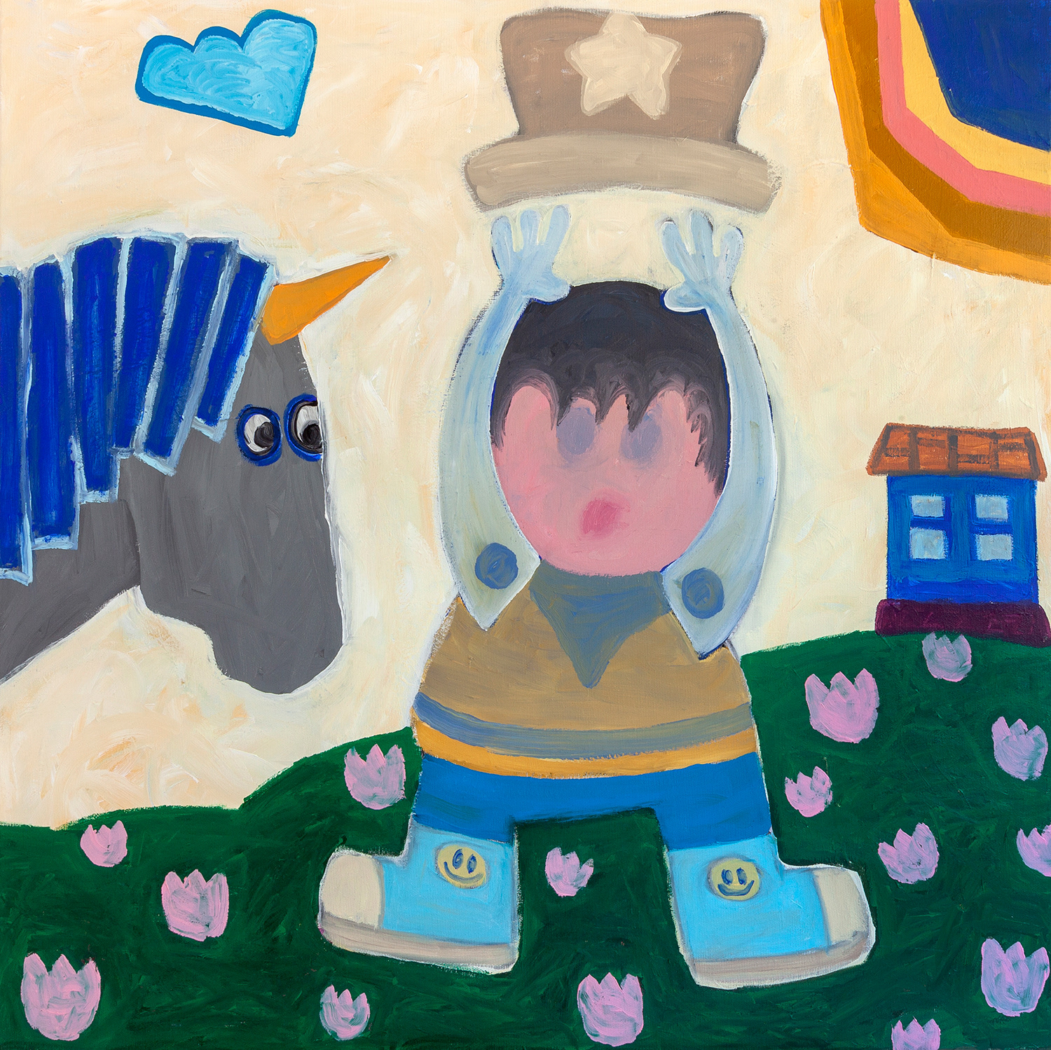 Hey I am a cowboy - 80 x 80 cm