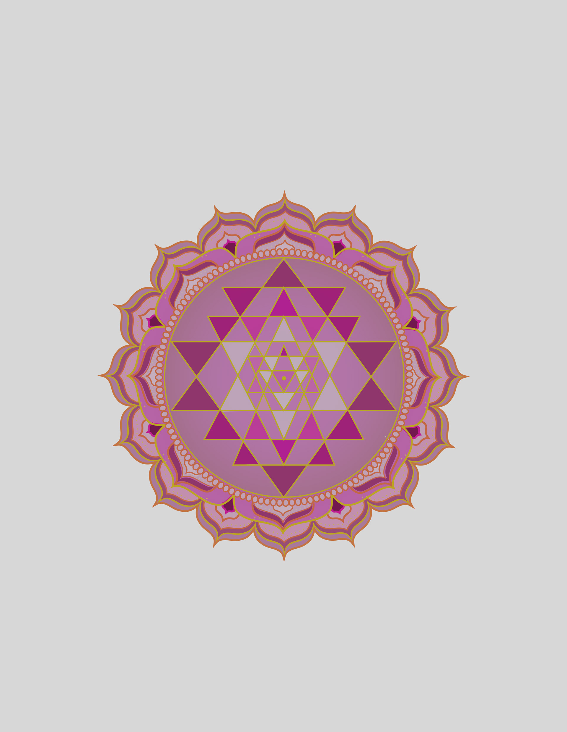 Sri Yantra vector digital illustration.