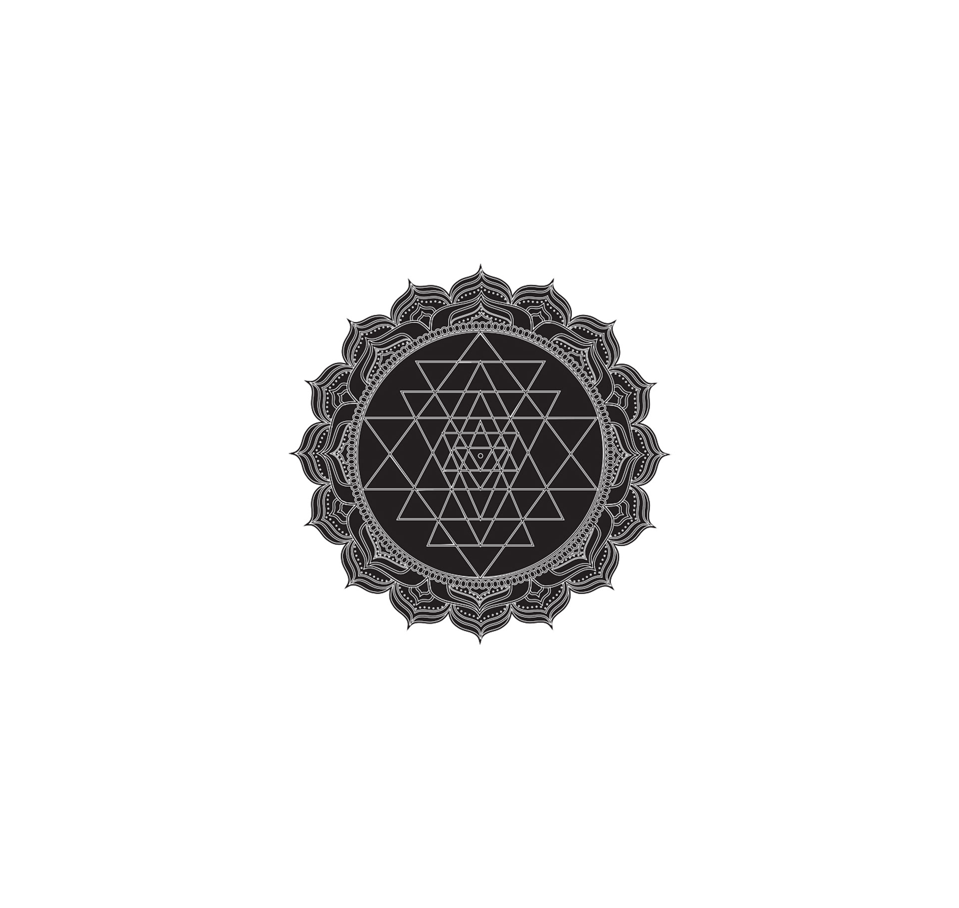 Sri Yantra vector digital illustration.