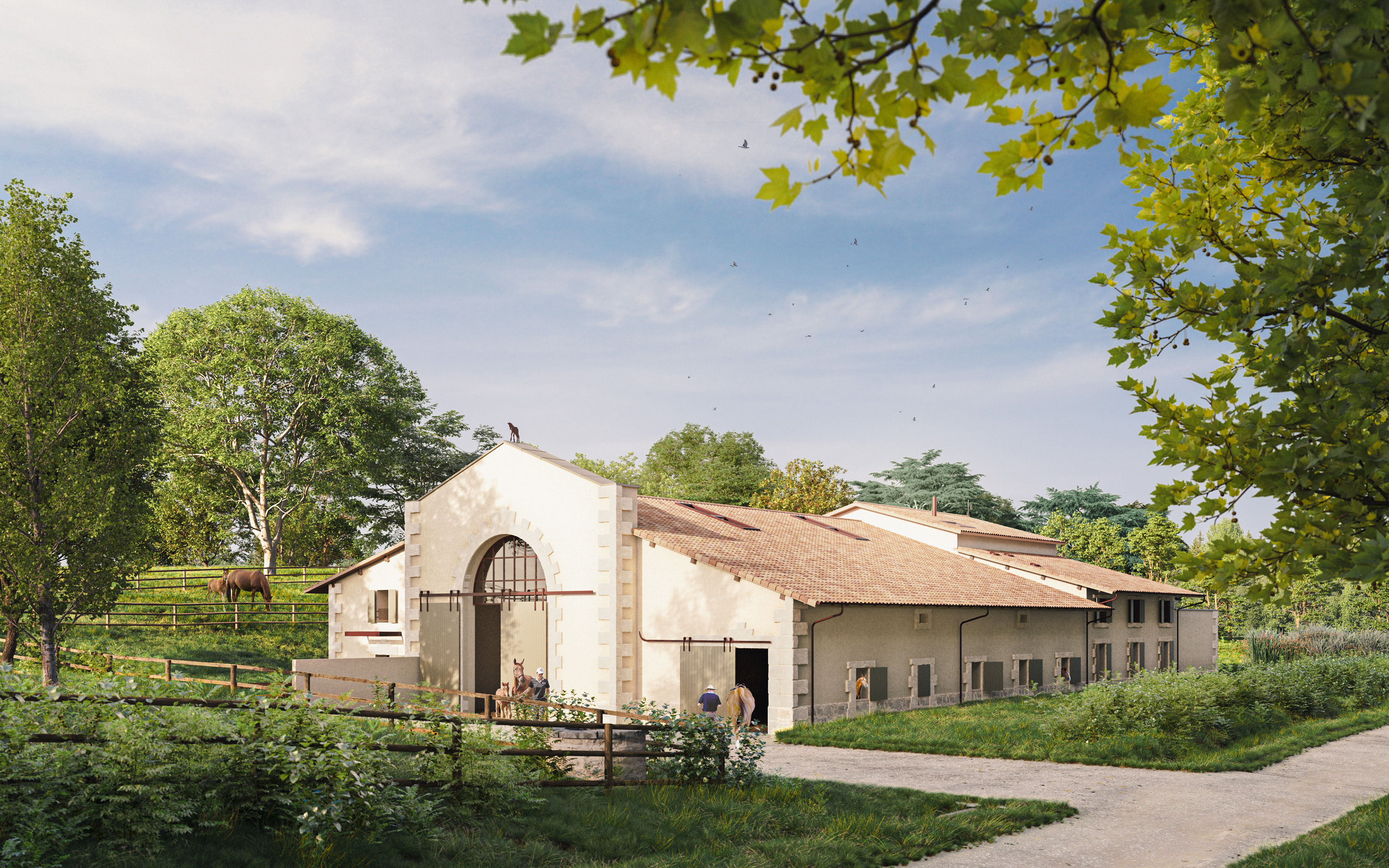 Rénovation d'une ruine en haras • Odile Bacconnier Architecte