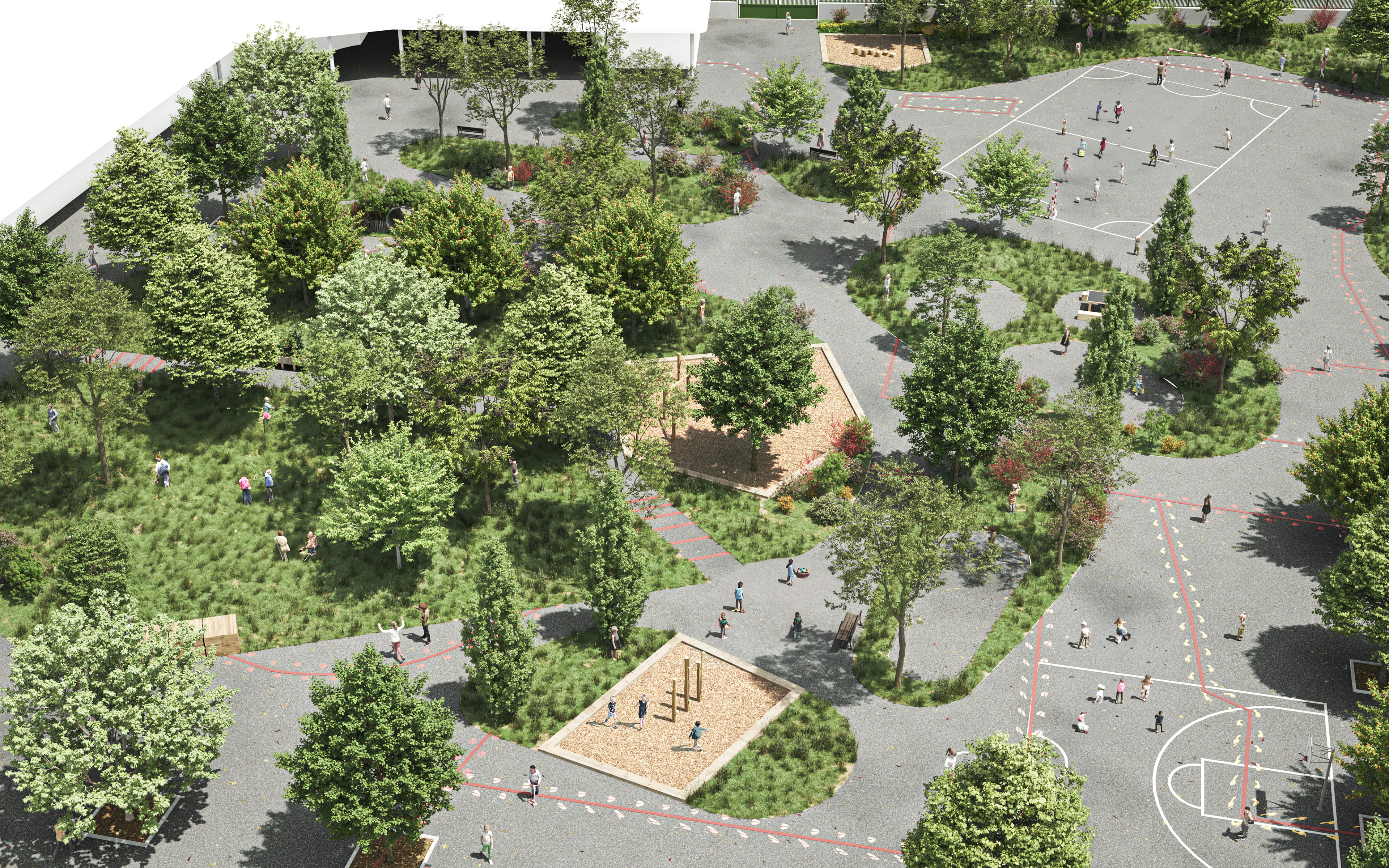 Rénovation d'une cours d'école • LCPDLT