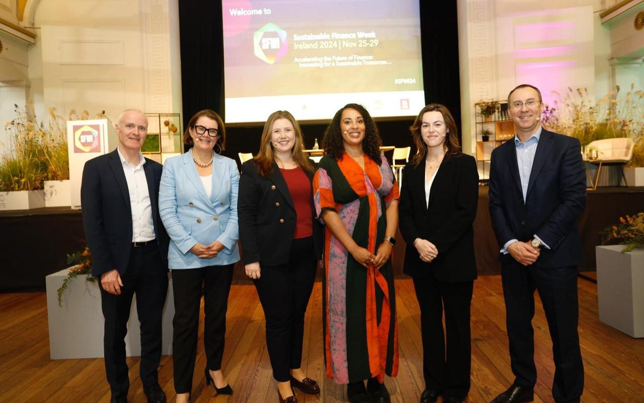 An inspiring panel of changemakers at SFWI 2024 — showcasing diversity and leadership in sustainable finance.