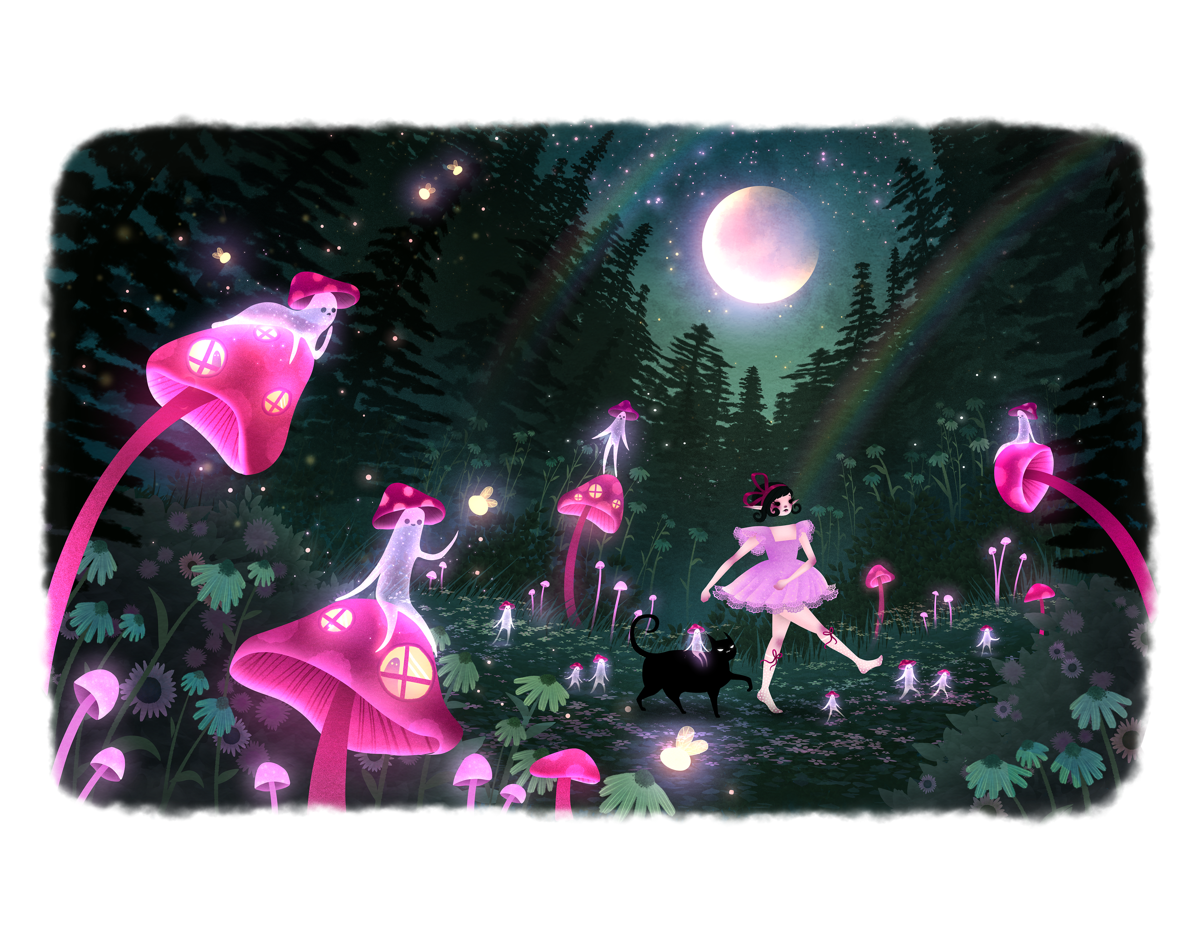 "Mushroom Meadow" digital, 2023