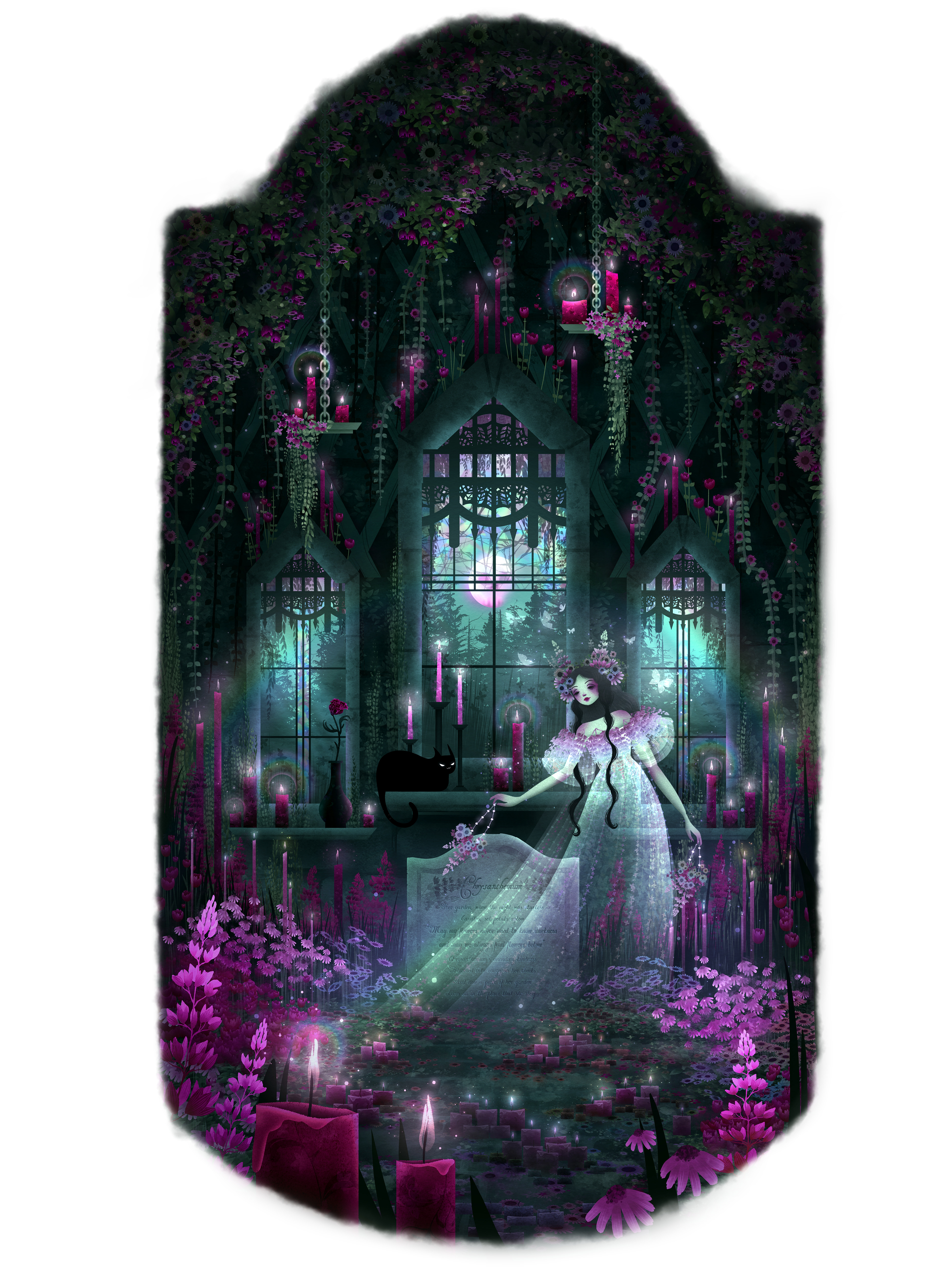 "Chrysanthemum's Crypt" digital, 2024
