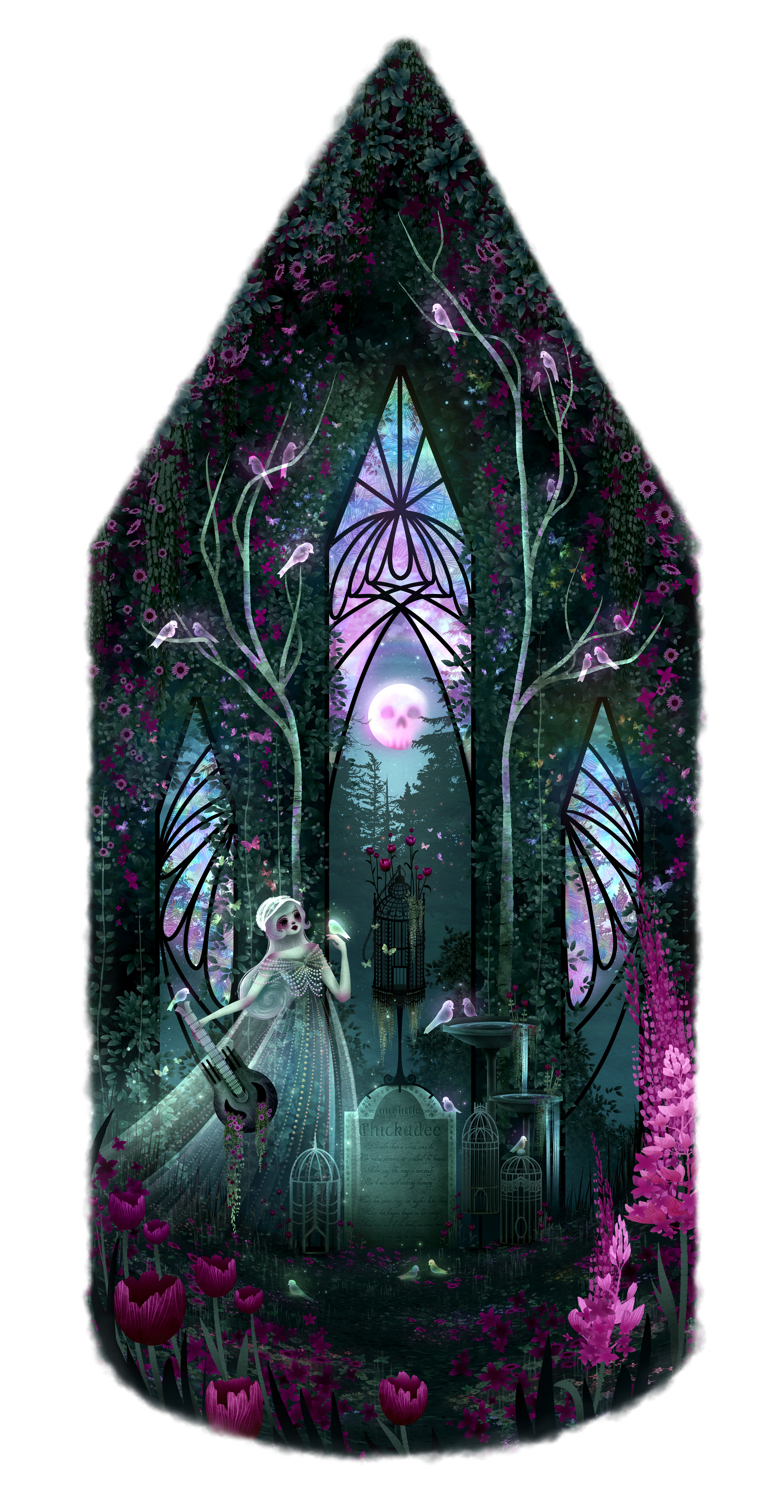 "Chickadee's Crypt" digital, 2024