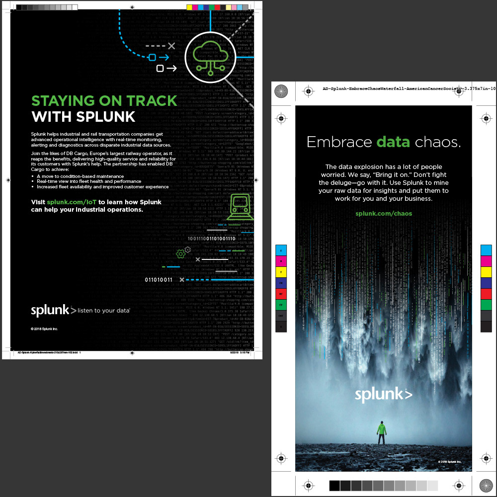 SPLUNK (2017-18) – Print ads I produced in various formats