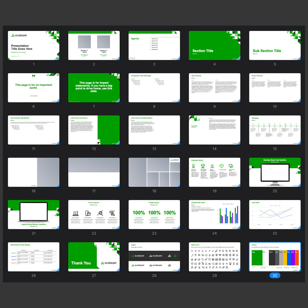 EXABEAM (2023) – Sample PowerPoint template slides I updated/managed