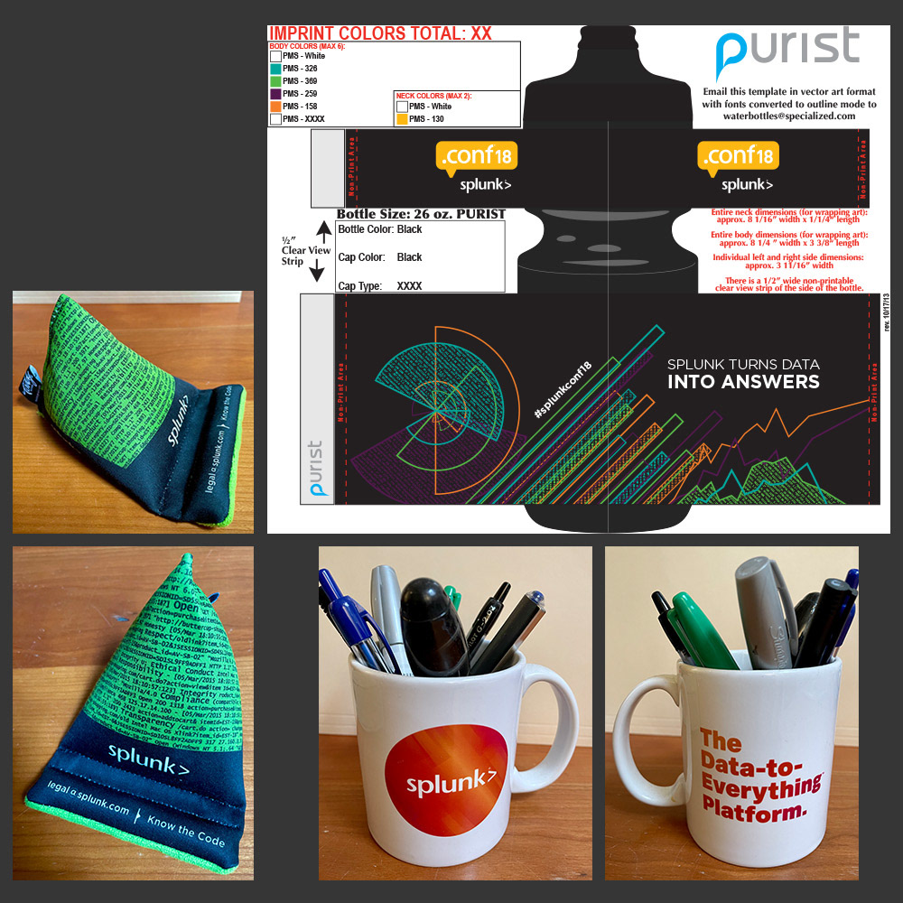 SPLUNK (2016-2020) – Swag samples I designed/produced