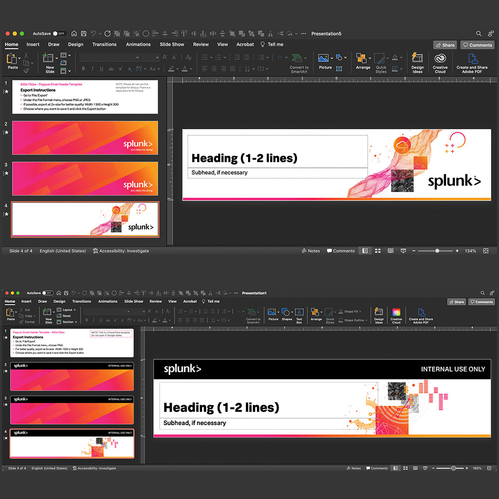 SPLUNK (2019-2022) – Email header templates I designed/produced/managed
