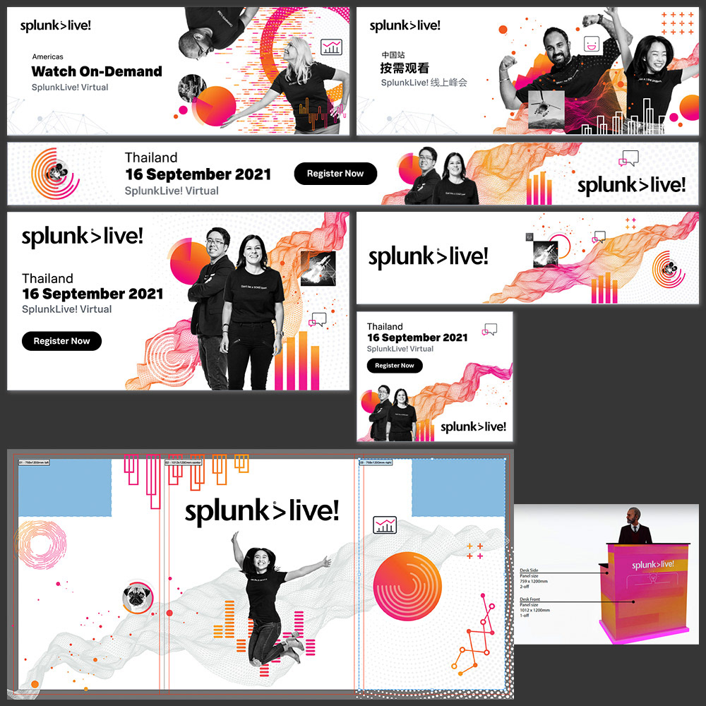 SPLUNK (2021) – Event digital banners and environmental booth design/production