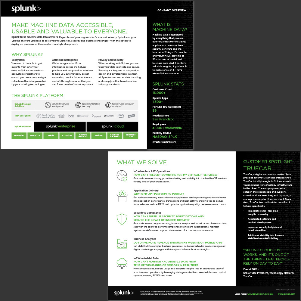 SPLUNK (2017-18) – Company Overview I updated/managed