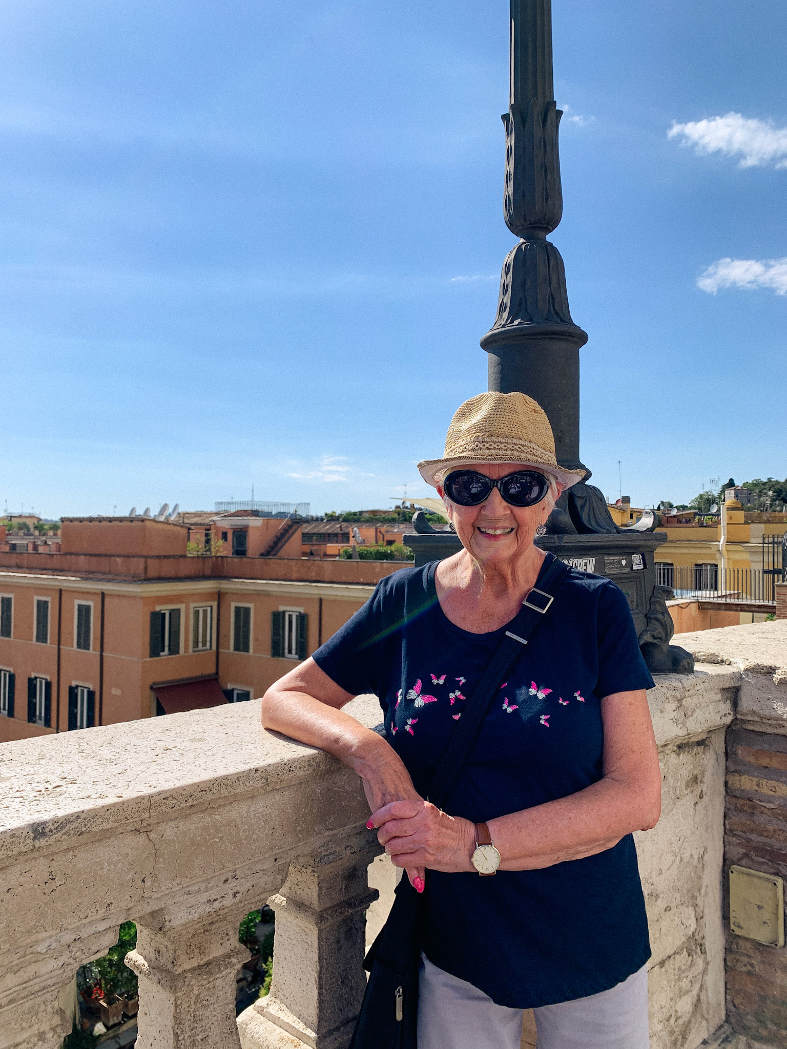 Joyce at top of the Spanish Steps