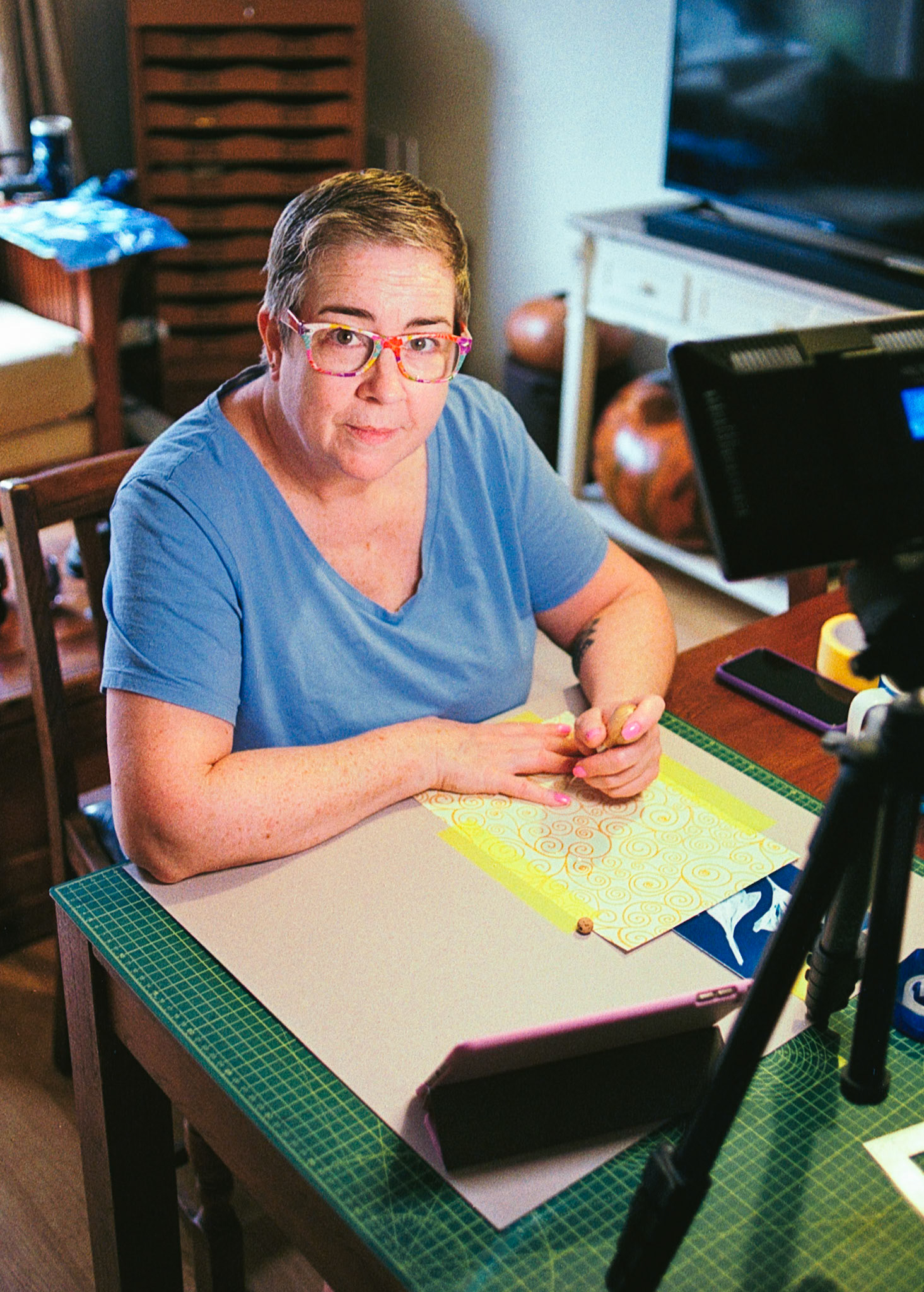Embroidering Cyanotypes on Film