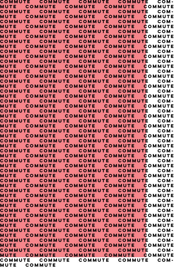Commute sign poster in pink