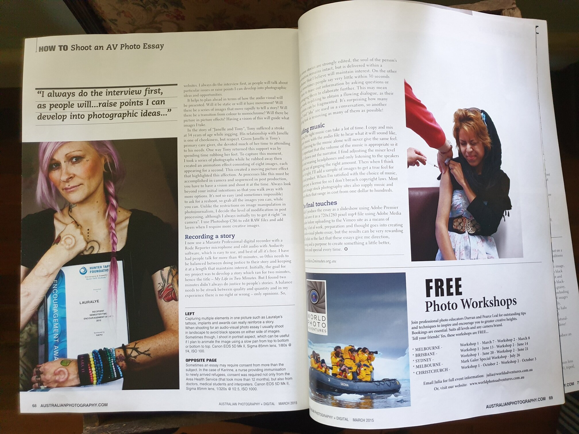 16 February 2021 - Life in 2 Minutes - One of my publications in Australian Photography - March 2015 (con't)