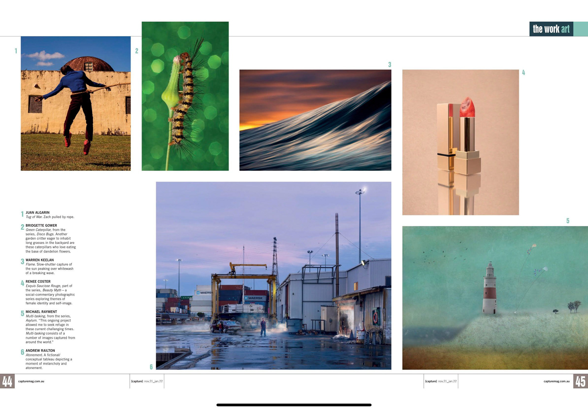 20 November 2021 - A wonderful surprise today. One of my pictures from the series Asylum appears in the latest addition of Capture Magazine.
