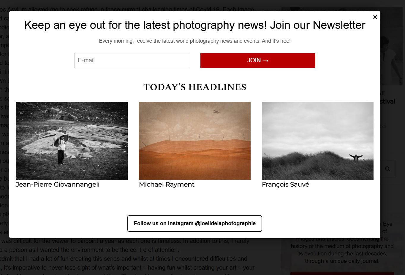 July '26 - My series "Asylum" was published by The Eye of Photography online magazine.
