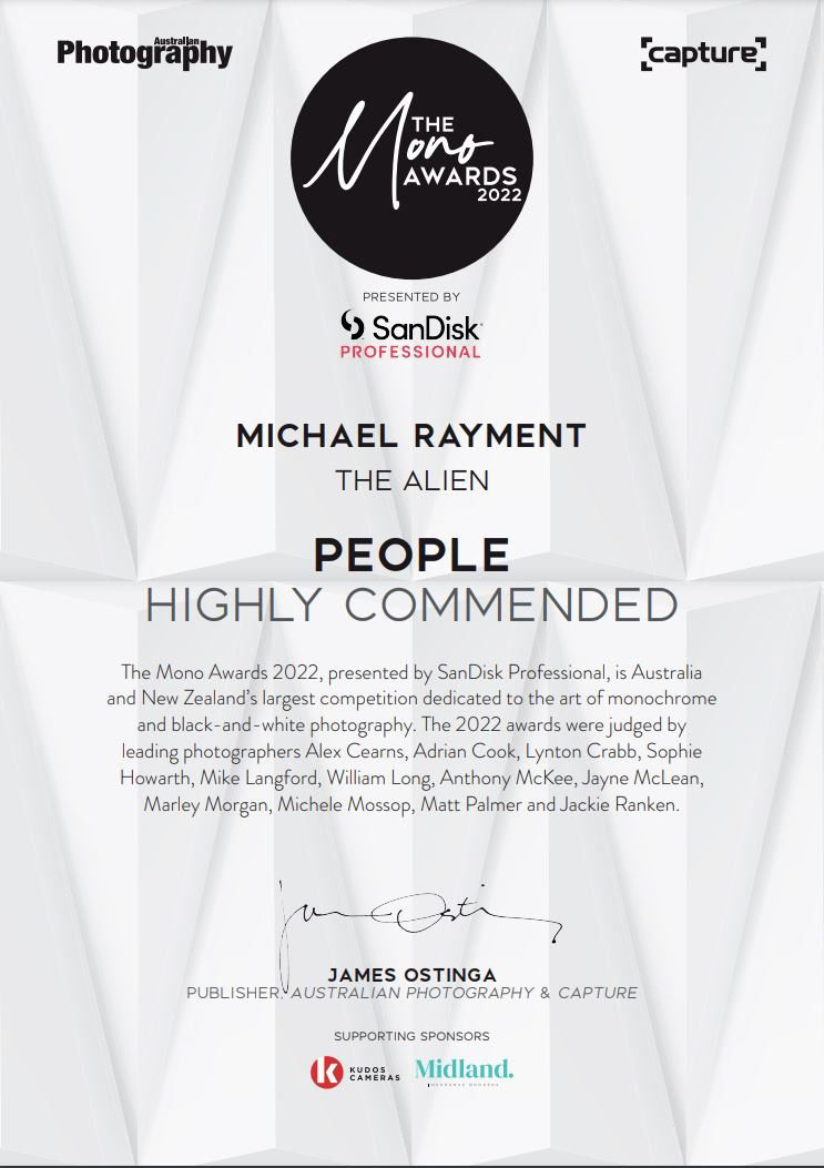 22 August 2022 - A couple of awards Honoured to have received a Commended and a Highly Commended awards for the 2022 Mono Awards.