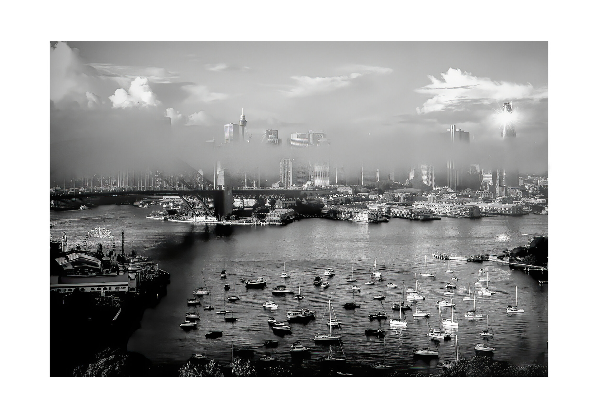 Metropolis - Sydney Harbour in fog.