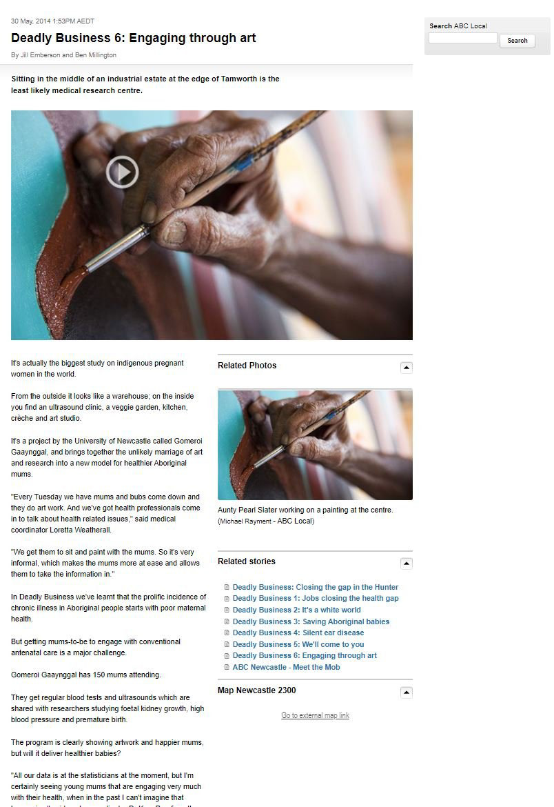 30 May 2014 - Deadly Business 6: Engaging through art