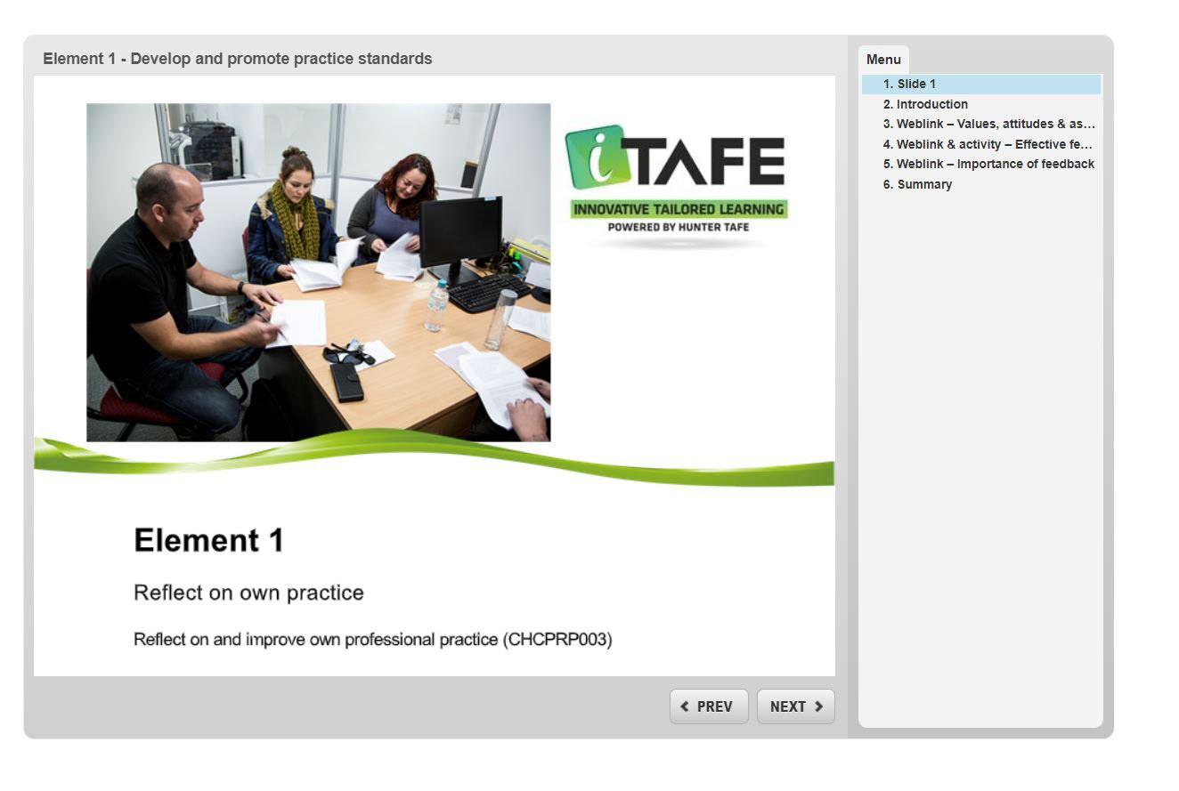 14 April2022 - Videos and images used by TAFE NSW who has continually licensed at least 10 introductory videos and resource images for their online courses including courses such as Children Services, Fitness, Hospitality, Travel, Events, Community Services Work, Hair and Beauty, Individual Support, Laboratory Operations and Nursing.