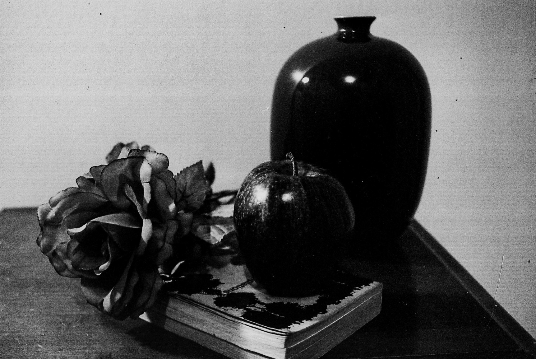 Nature morte au pomme et fleur et vase