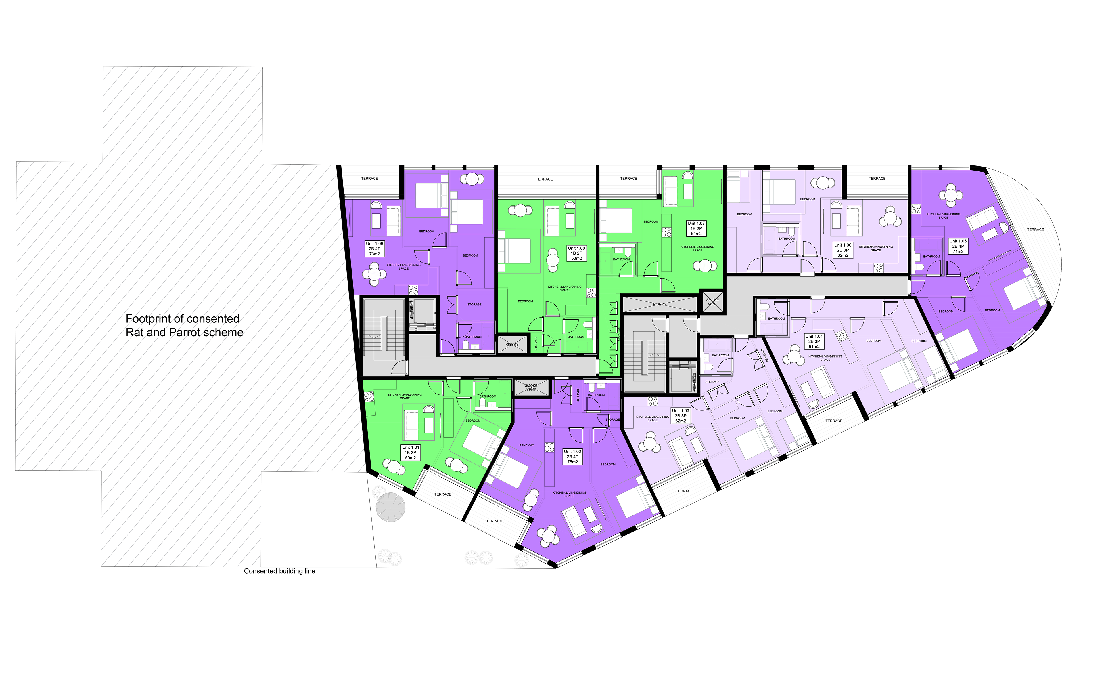 Standard First-Fifth Floor Plan