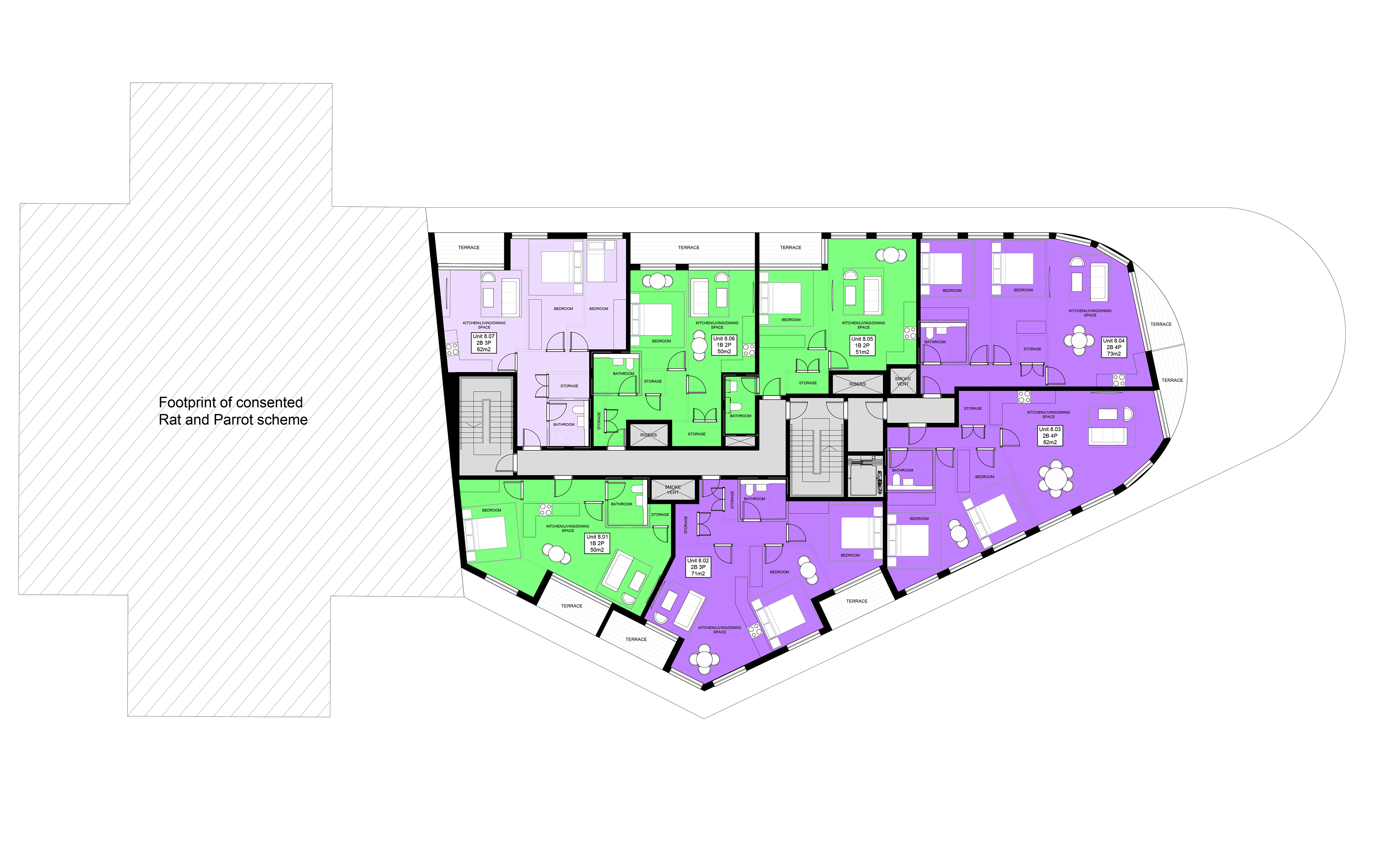 Standard Sixth-Eighth Floor Plan