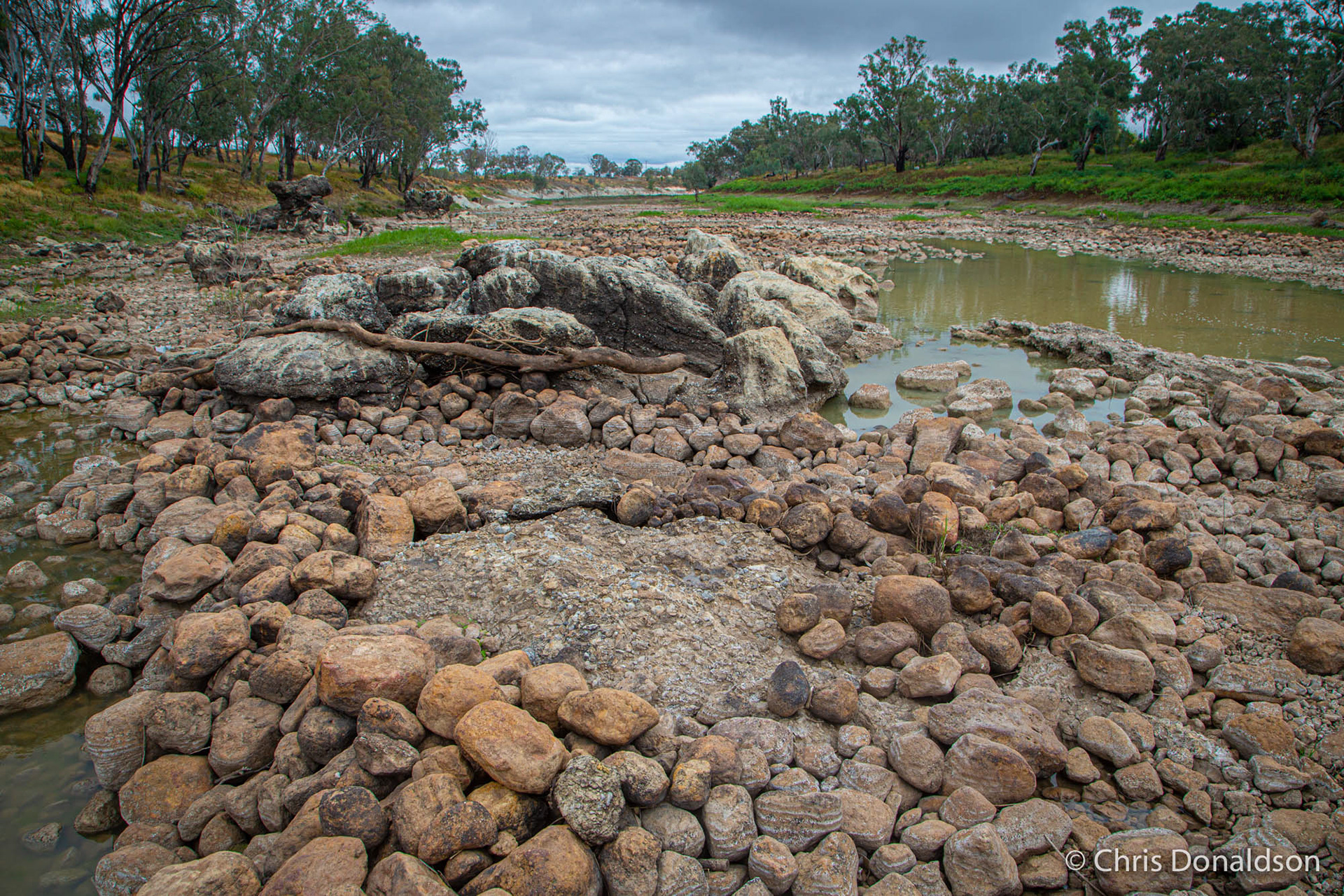 Barwon River Fish Traps (watercolour print)