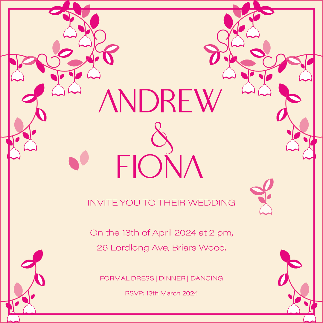 Wedding Stationery - Raspberry White Chocolate