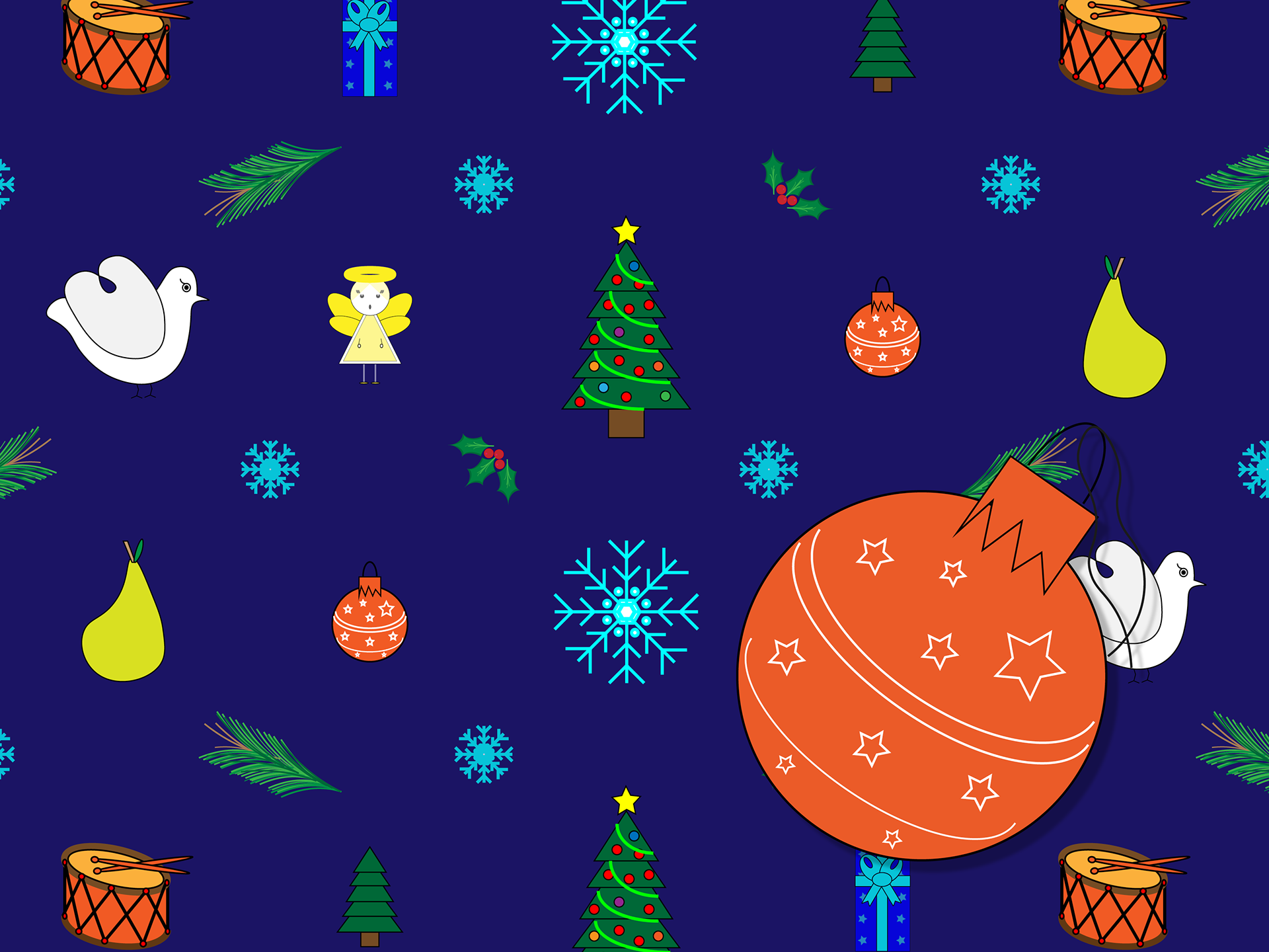 Homeware & Gifts - Gift Wrap - Xmas in Blue