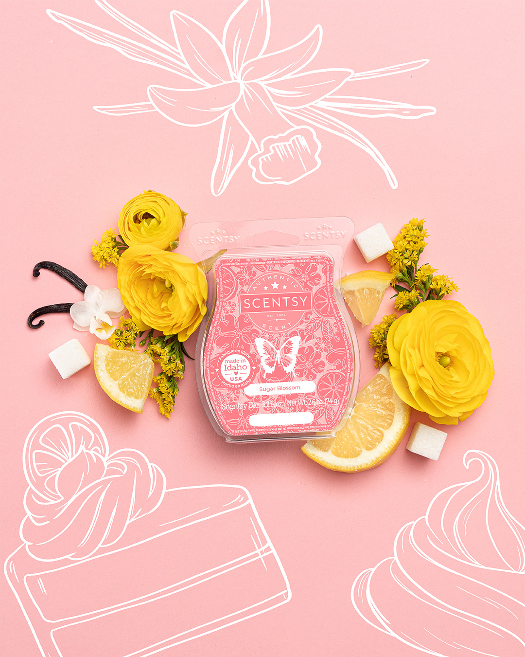 Illustrations for the Bakery family of scents - 2023