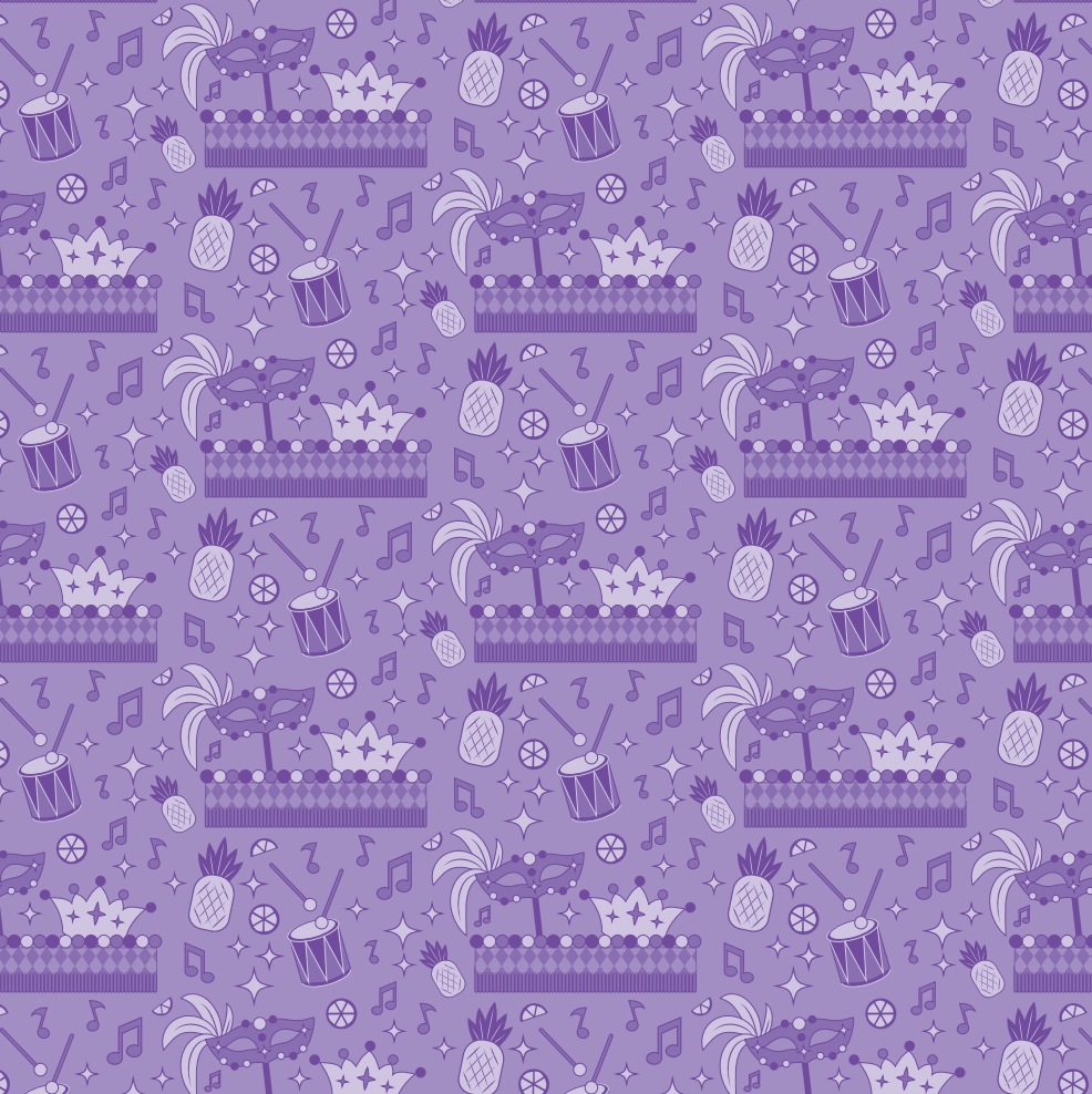 Street Parade - Pantone 266 - Golden pineapple, blood orange, and juicy plum - Mardi Gras Collection