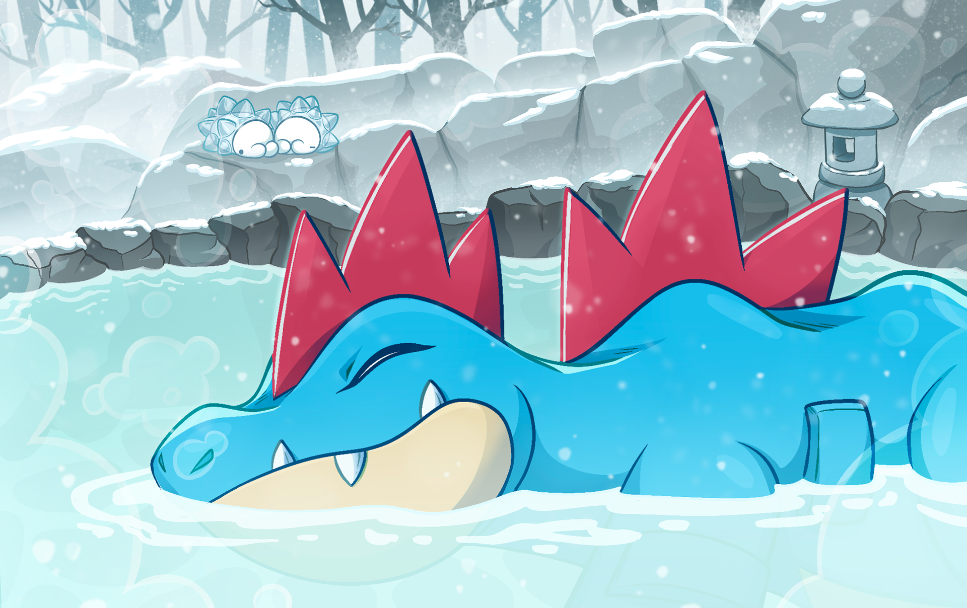 My submission into the 2024 Pokemon Illustration TCG contest for the Pokemon Feraligatr