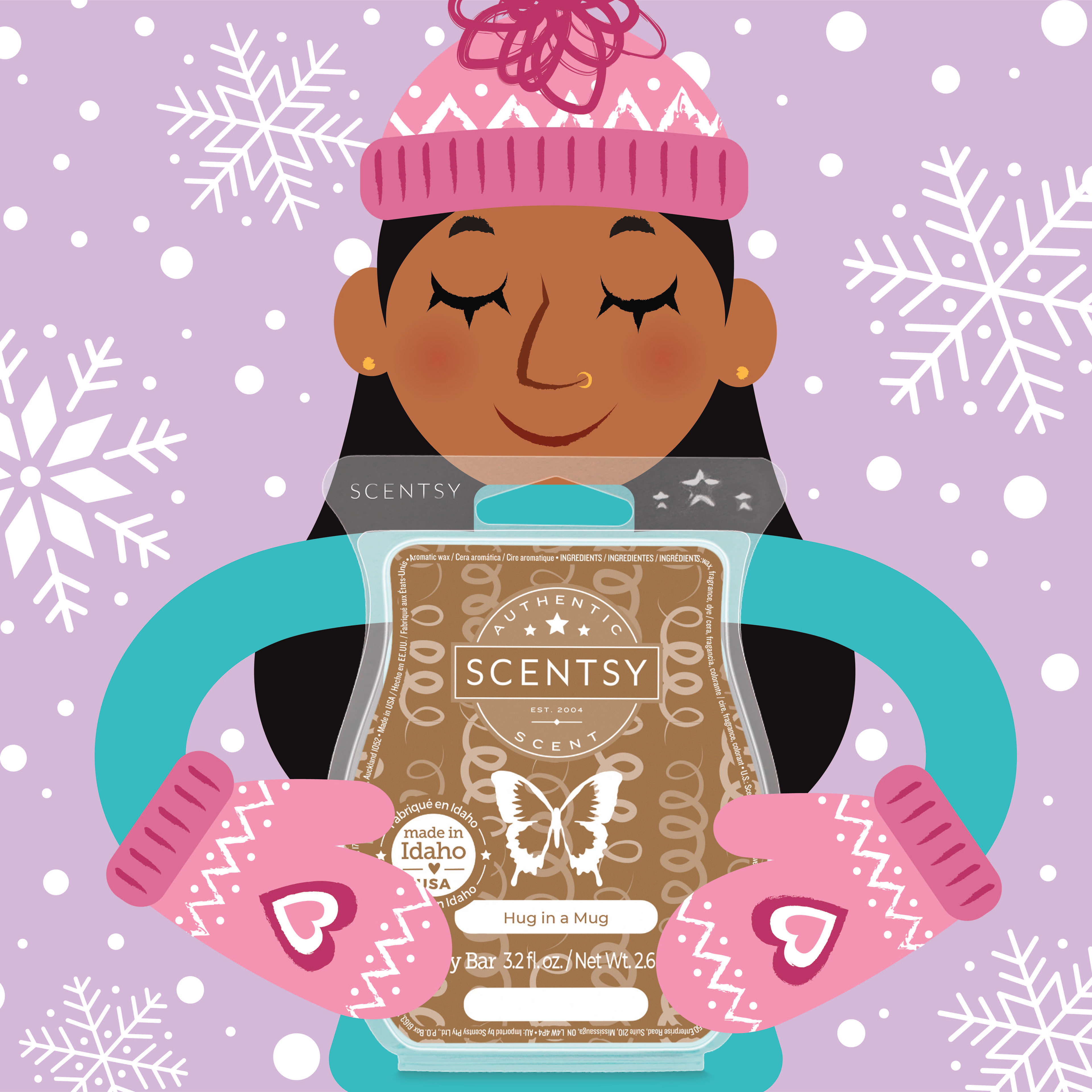A social post promoting the scent Hug in a Mug