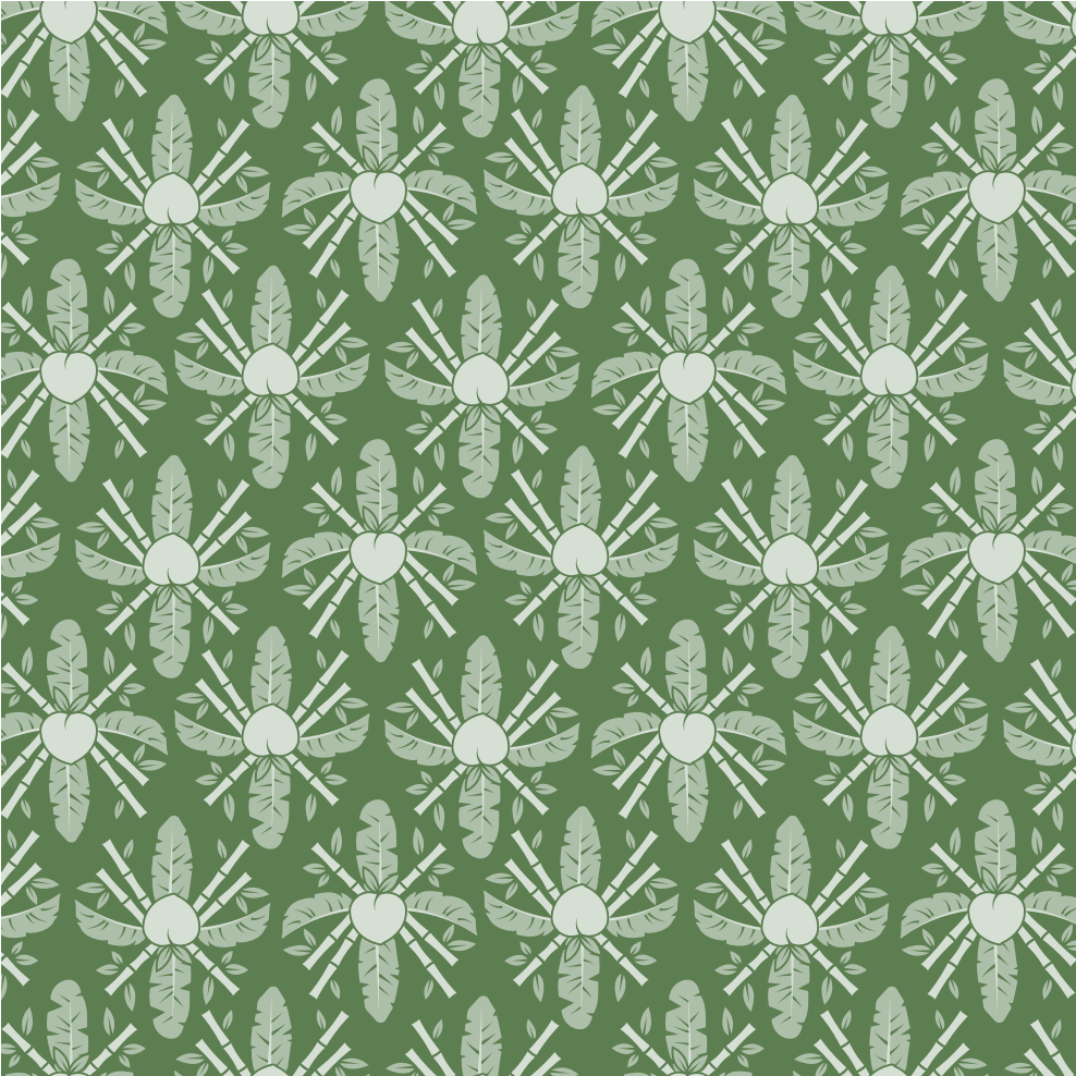 Banana Leaf Bamboo - Pantone 2265 - White peach, banana leaf, aged bamboo, and sheer mahogany.