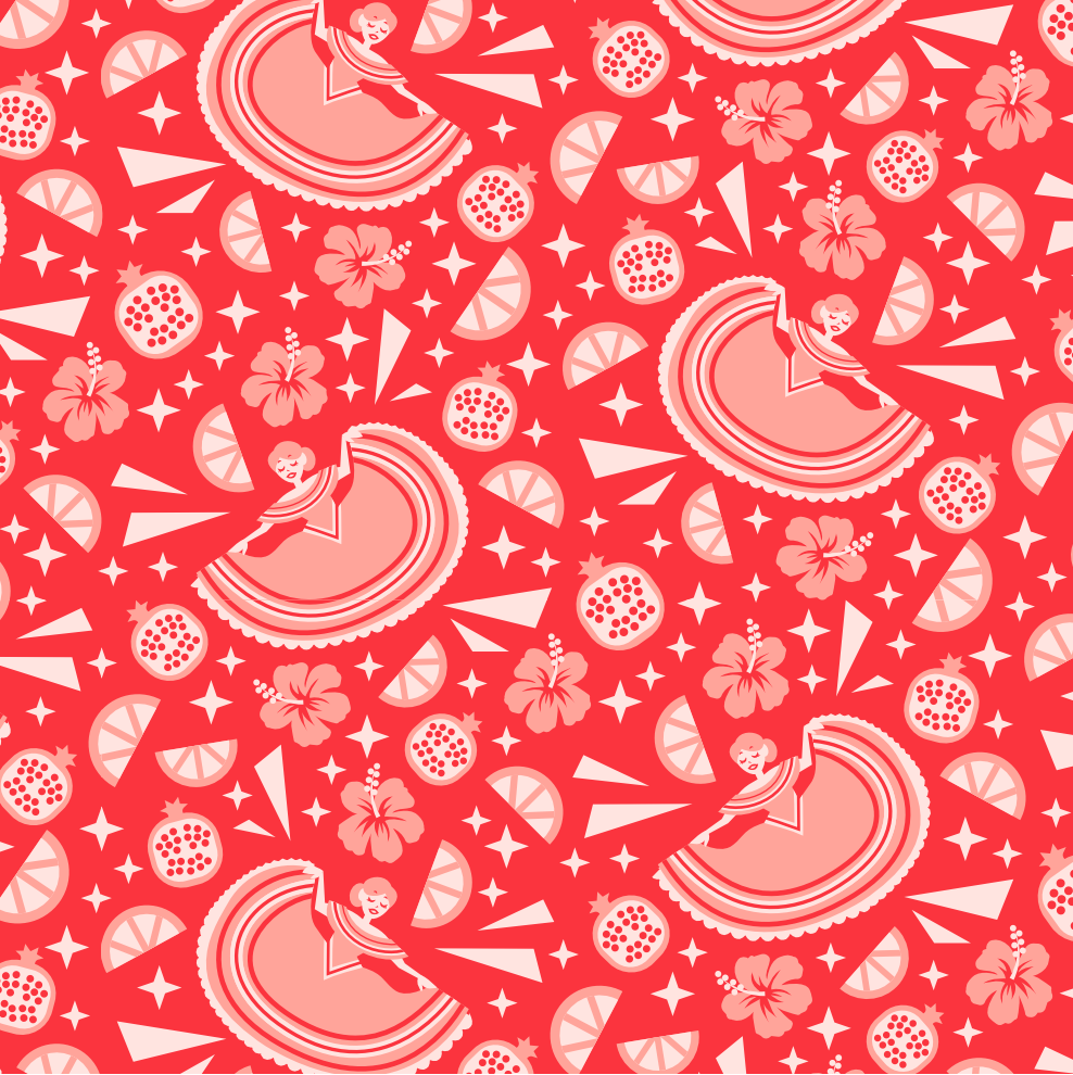 ¡Viva! - Pantone 032 - Hibiscus, lime, mandarin, and a hint of pomegranate