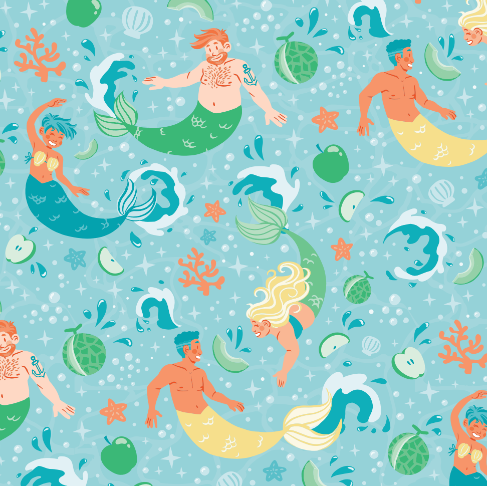 Make a Splash - Main Pantone 7467 - Dewy melon, green apple, turquoise water