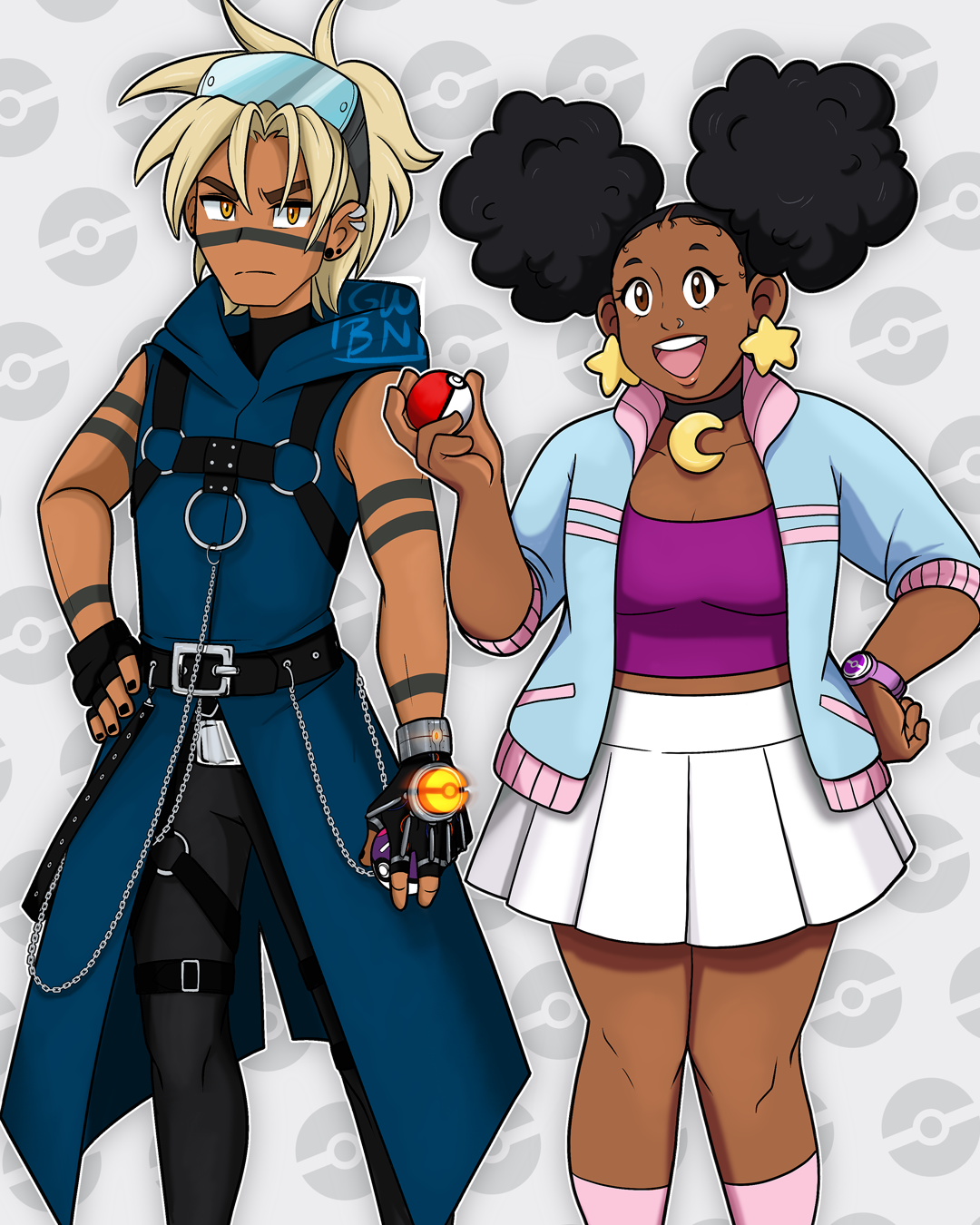 Redesign of Wes and Rui from the Gamecube game "Pokemon Colosseum" - 2023