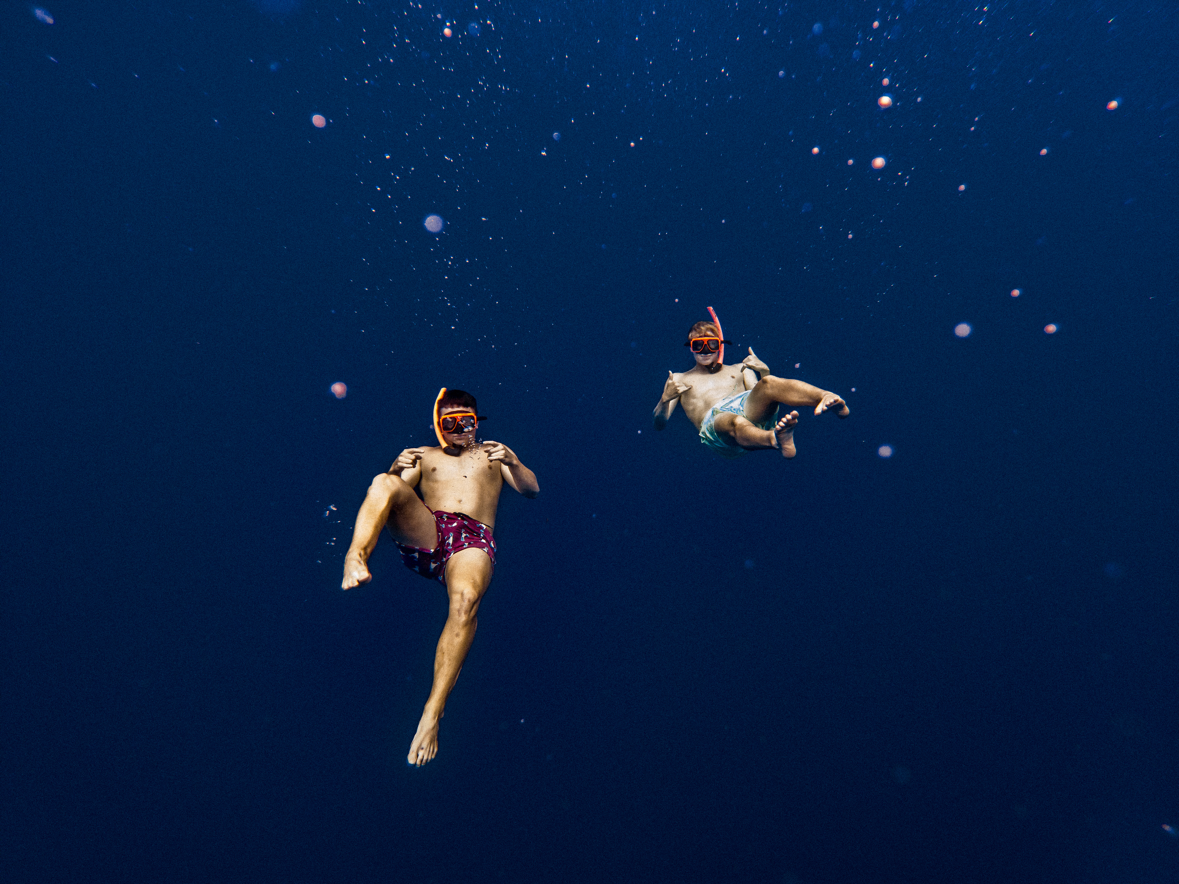Snorkeling in open water off the reef in the Turks and Caicos Islands