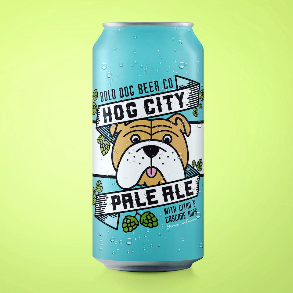 Beer label designed for Bold Dog Beer Co.